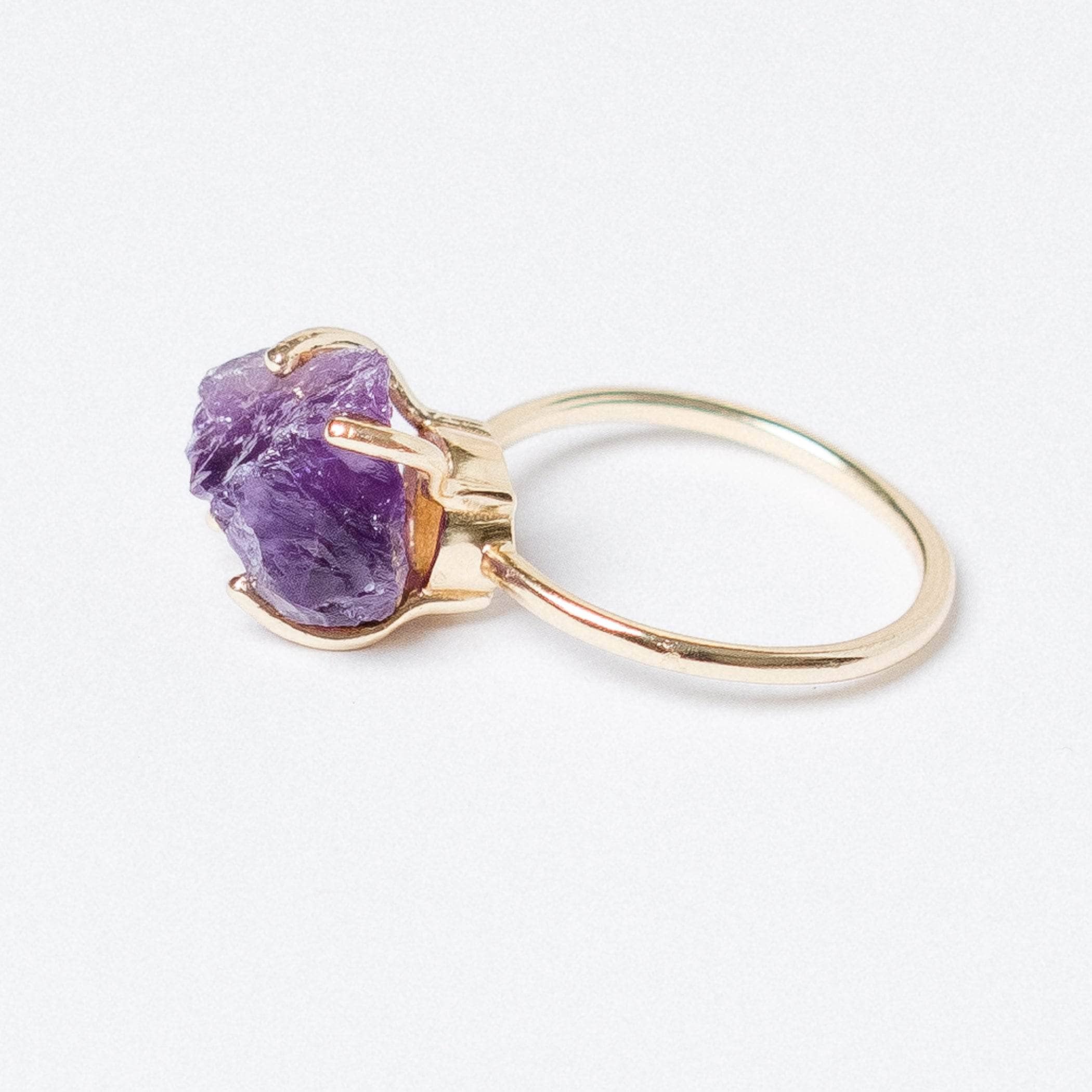 Amethyst Raw Freeform Gold or Silver Ring - Image 5