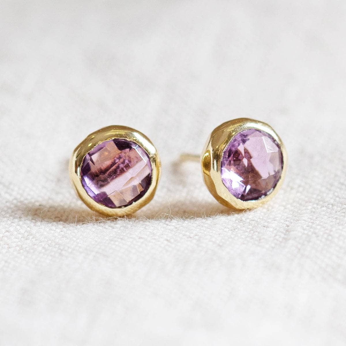 Amethyst Silver or Gold Stud Earring - Image 3