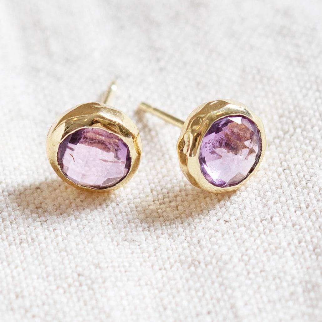 Amethyst Silver or Gold Stud Earring - Image 4