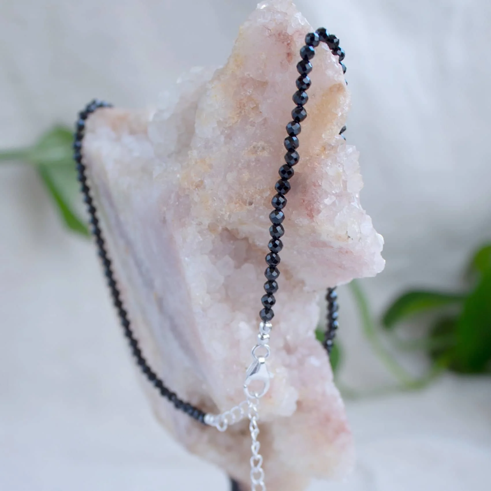 Black Spinel Single or Double Strand Necklace - Image 4