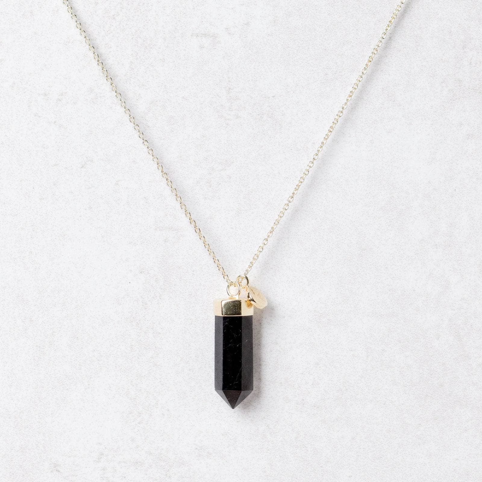 Black Tourmaline Crystal Point Necklace - Image 3