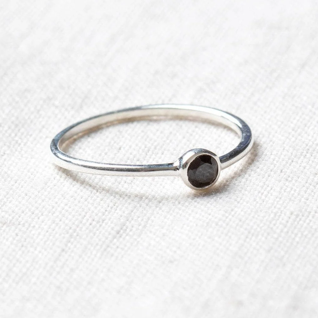 Black Tourmaline Silver, Gold or Rose Gold Ring - Image 14