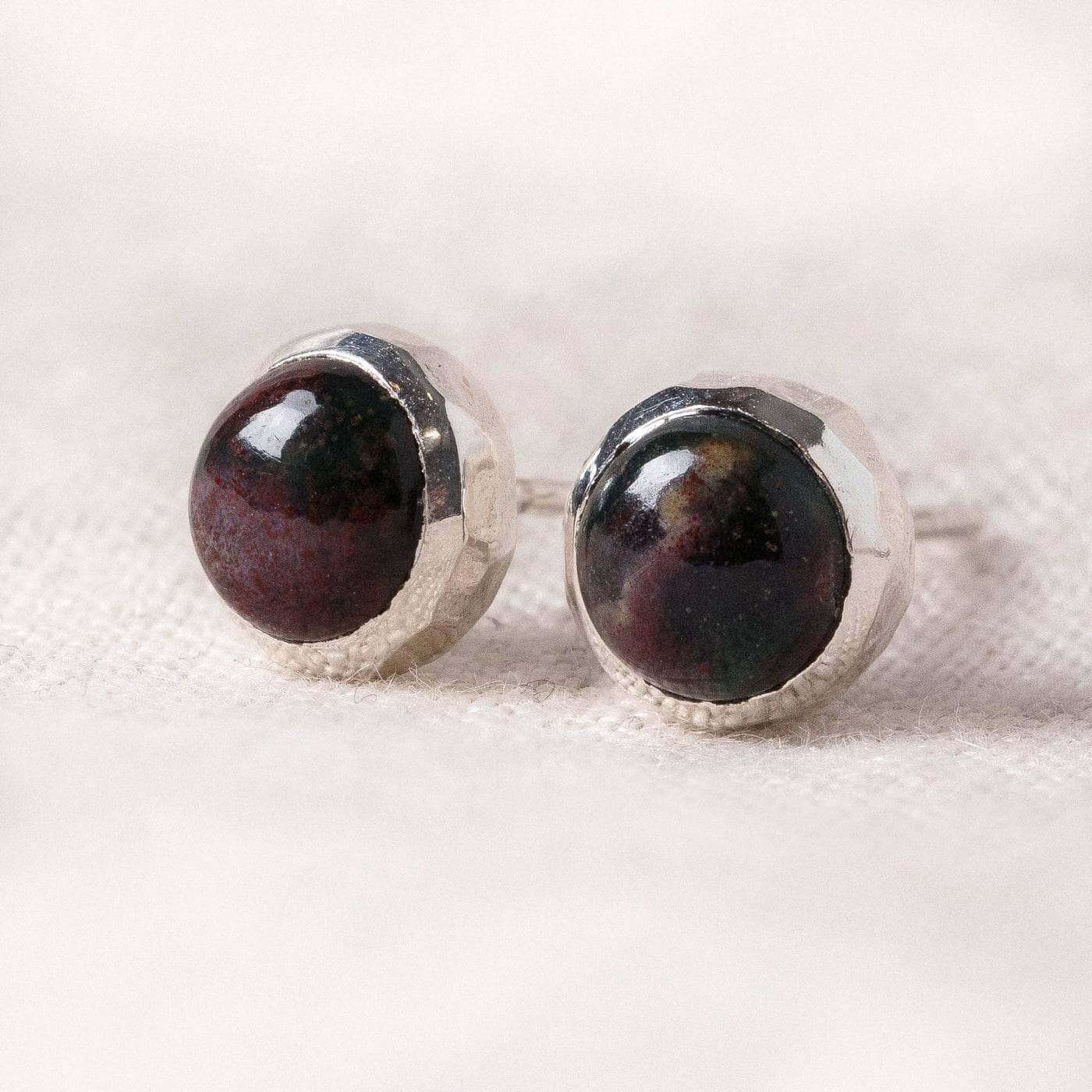 Bloodstone Gold or Silver Stud Earrings - Image 9