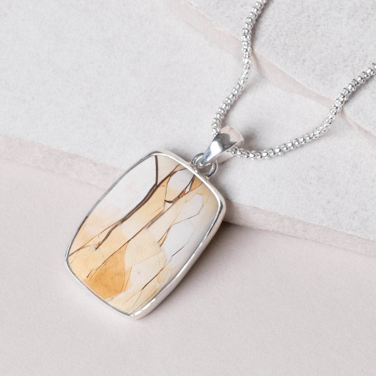 Brecciated Mookaite Jasper Square Pendant Necklace - 1 of a Kind - Image 4