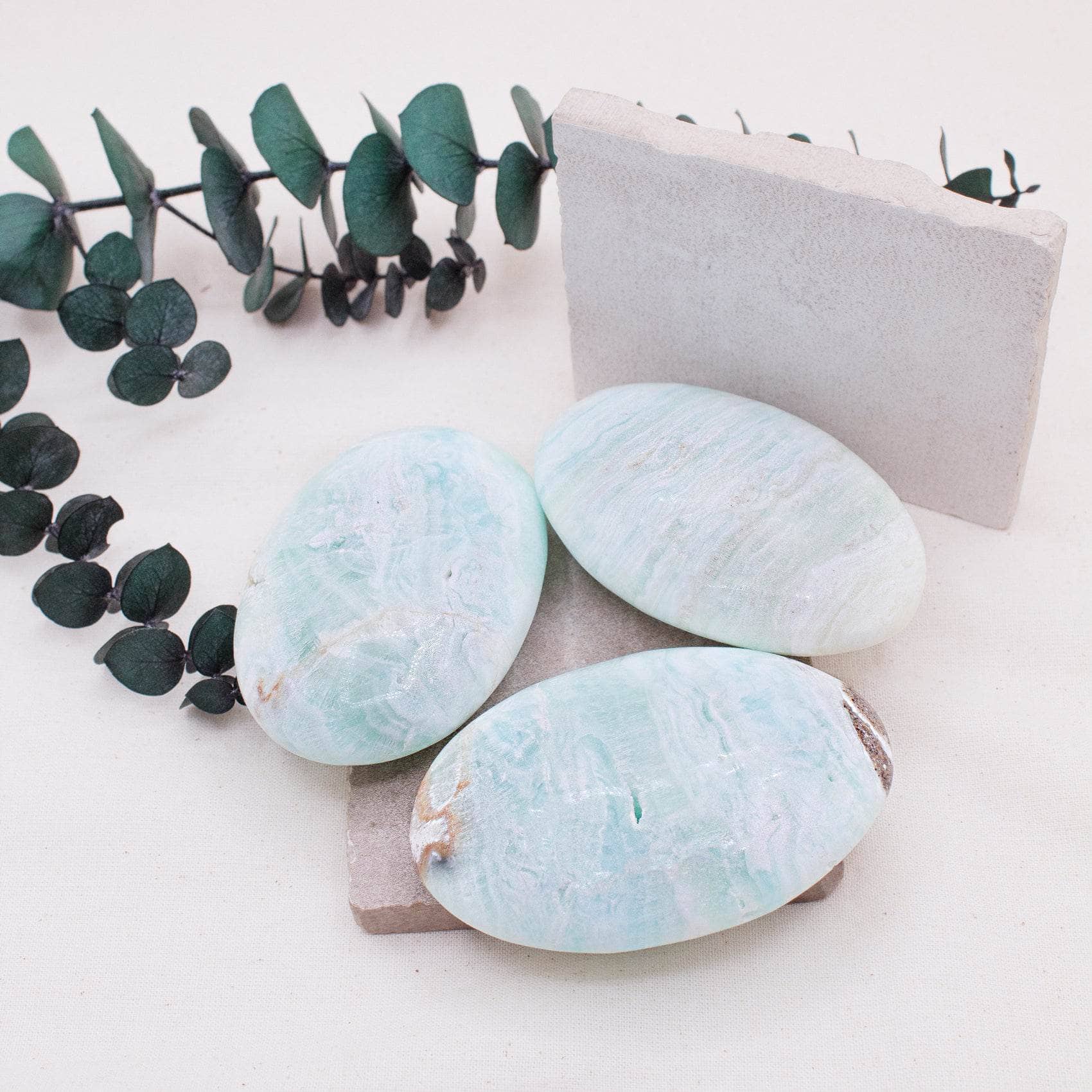 Blue Caribbean Calcite Palm Stones-AAA Premium Quality - Image 5