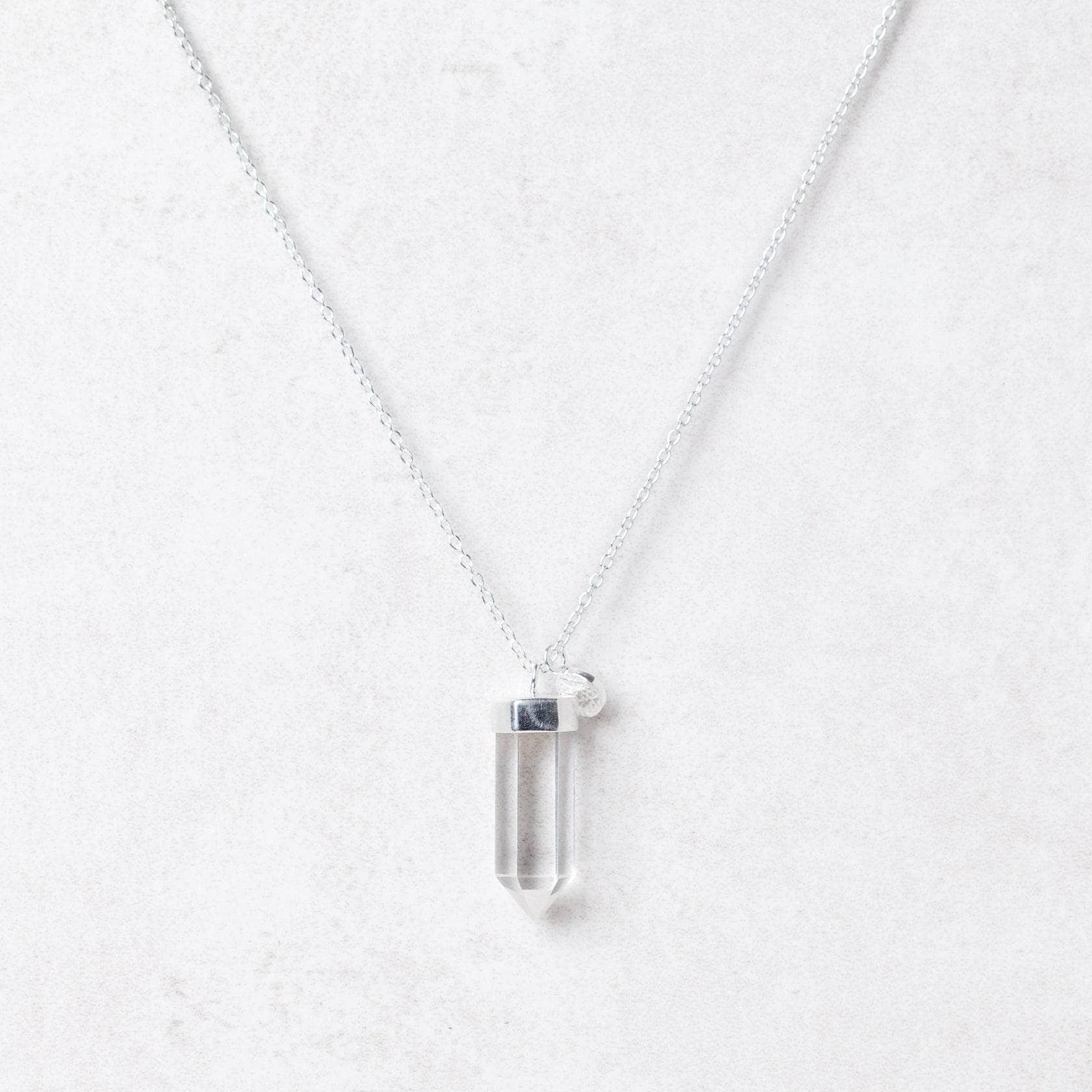 Clear Quartz Crystal Point Necklace - Image 3