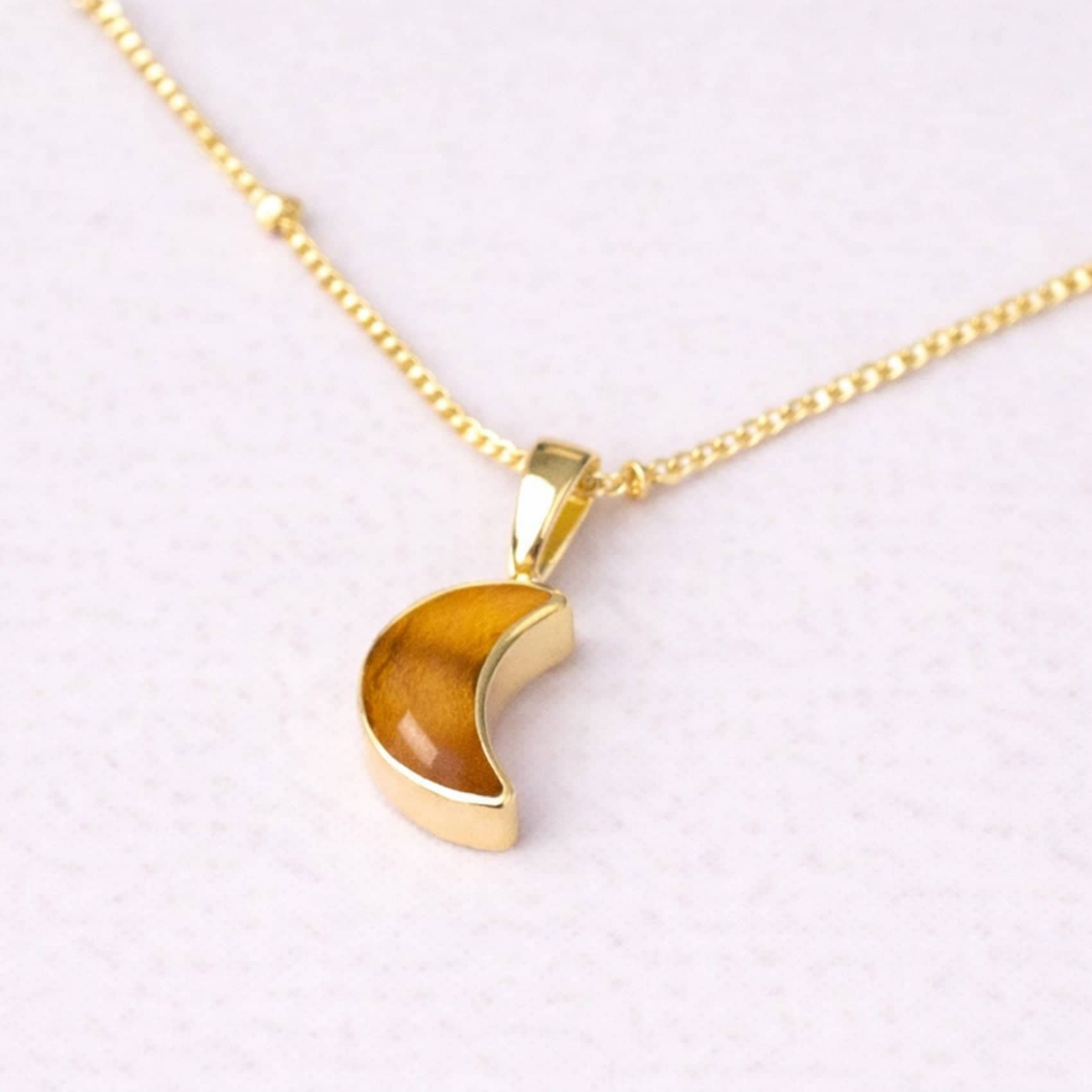Crescent Moon Raw Gemstone Necklace - Image 12