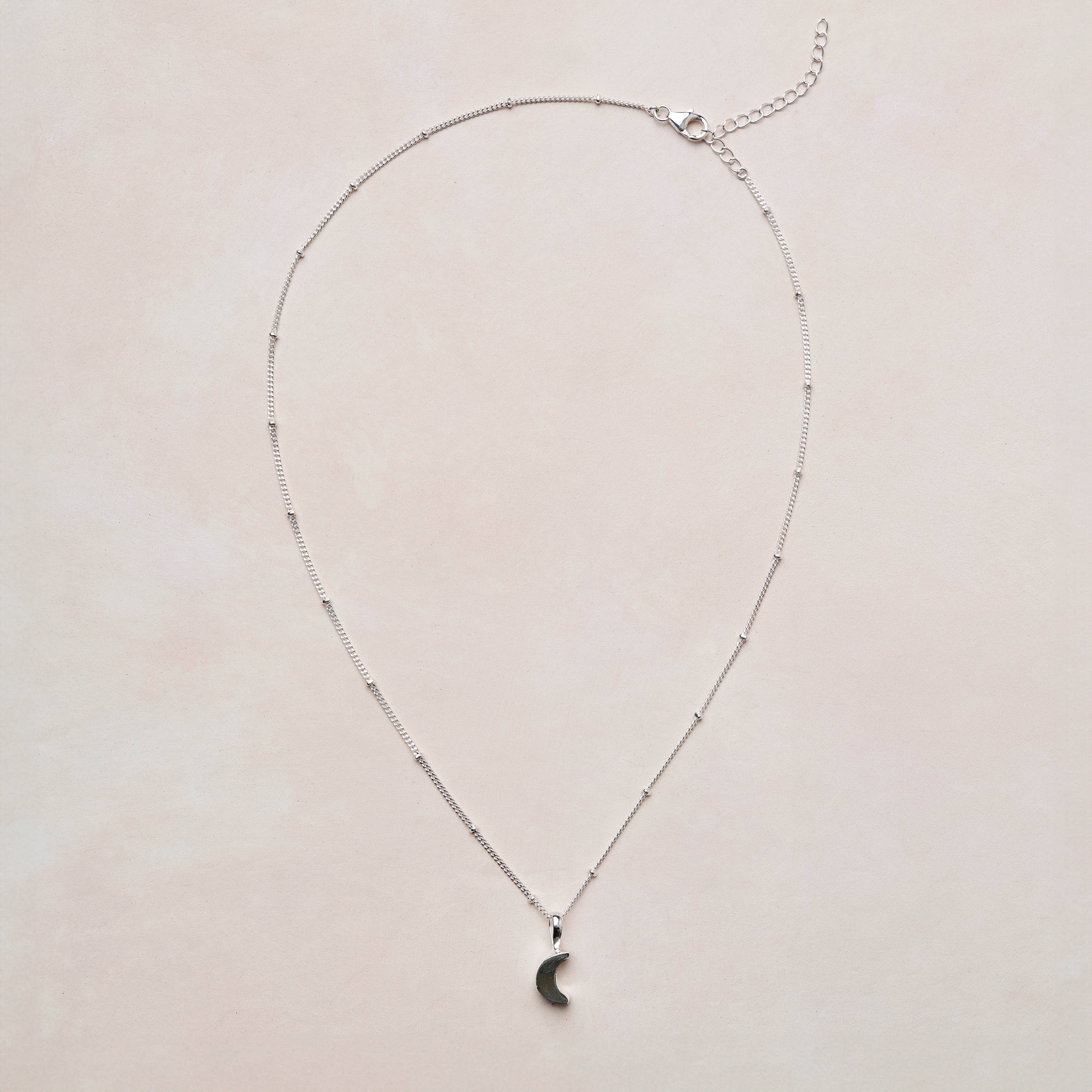 Crescent Moon Raw Gemstone Necklace - Image 21