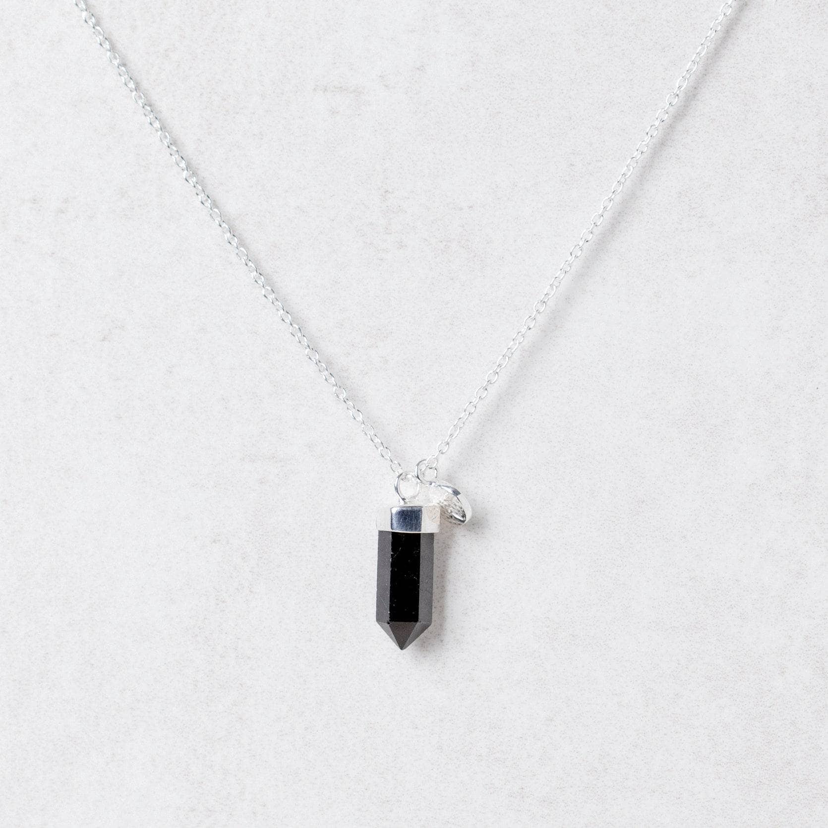 Delicate Black Tourmaline Crystal Point Necklace - Image 7