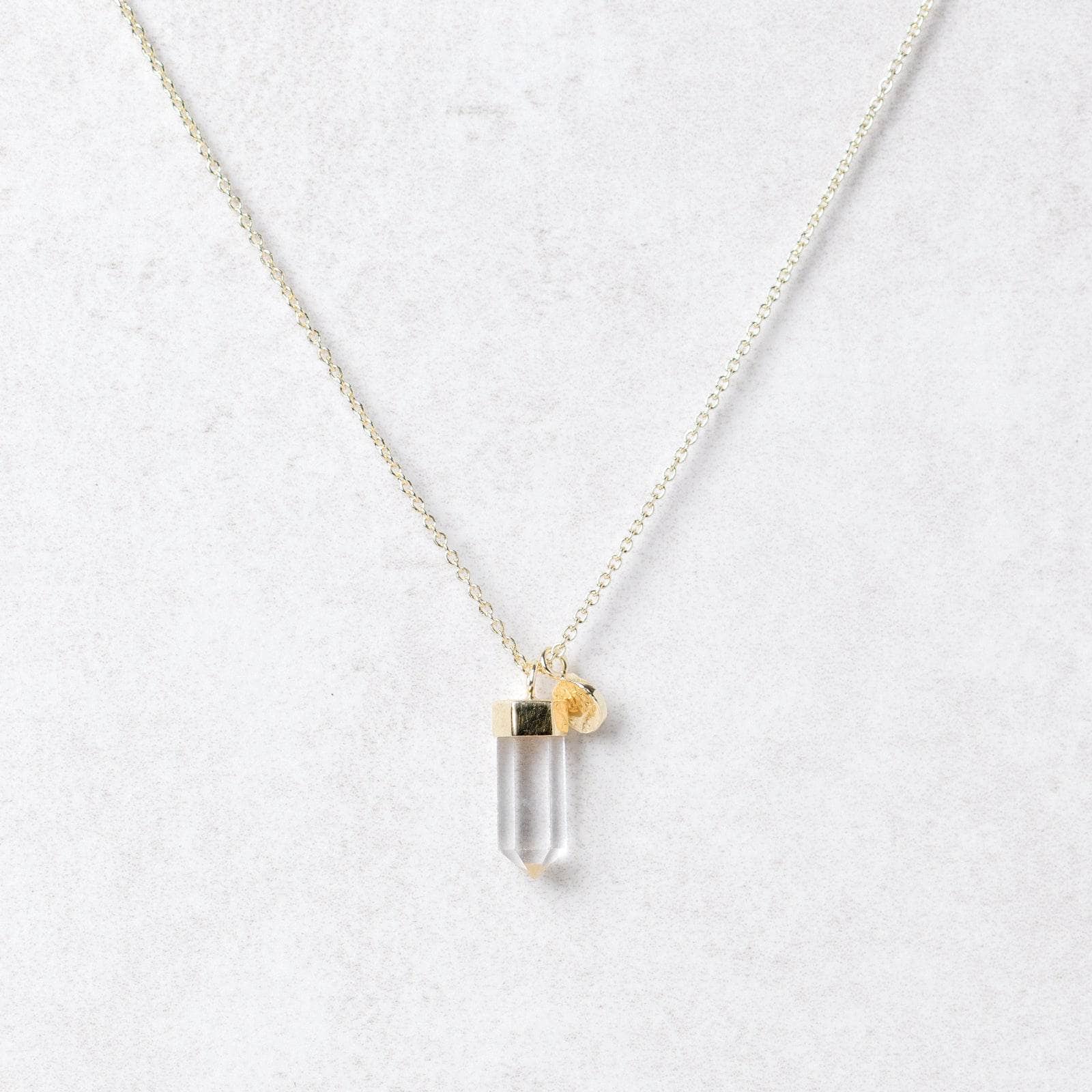 Delicate Clear Quartz Crystal Point Necklace - Image 3