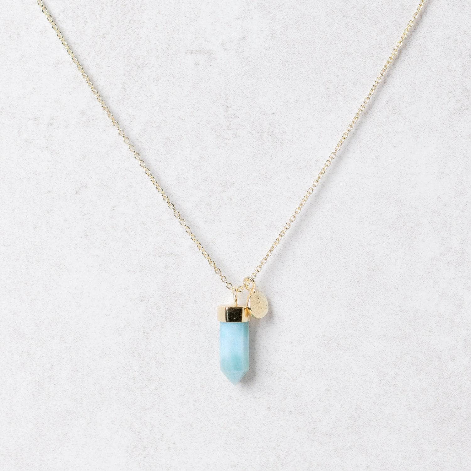 Delicate Rare Genuine Larimar Crystal Point Necklace - Image 7