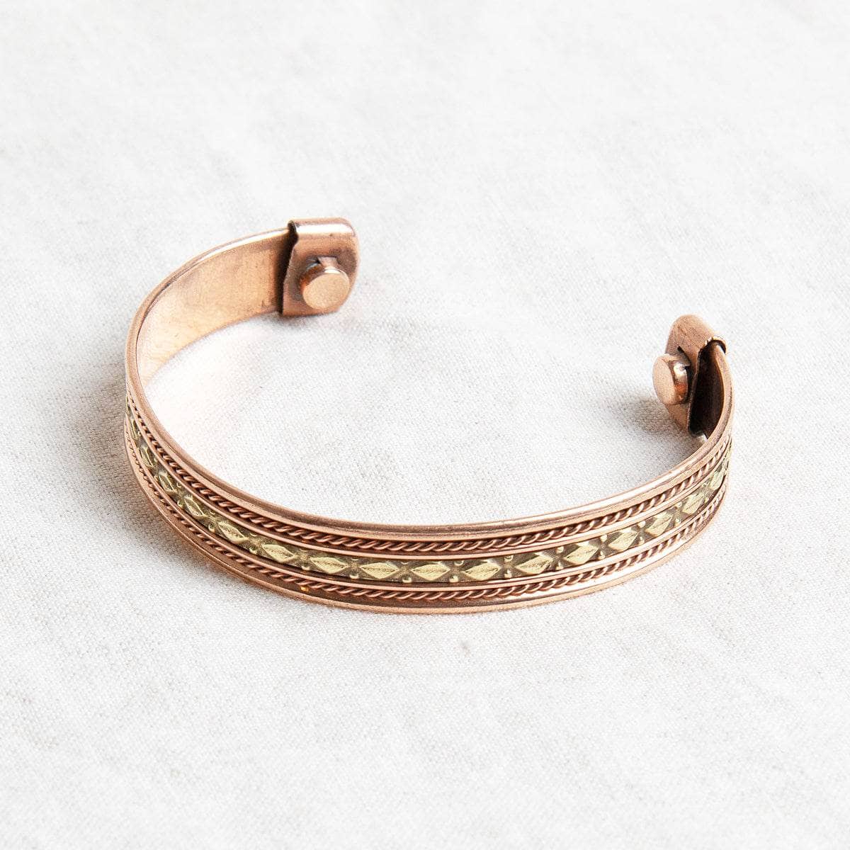 Brass Diamond Magnetic Copper Bracelet - Image 3
