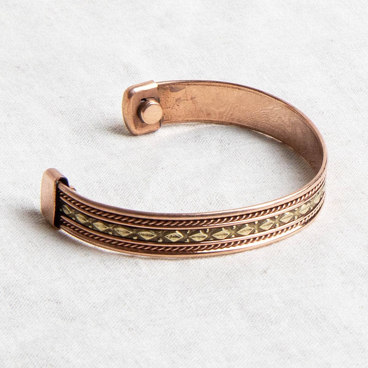 Brass Diamond Magnetic Copper Bracelet - Image 5