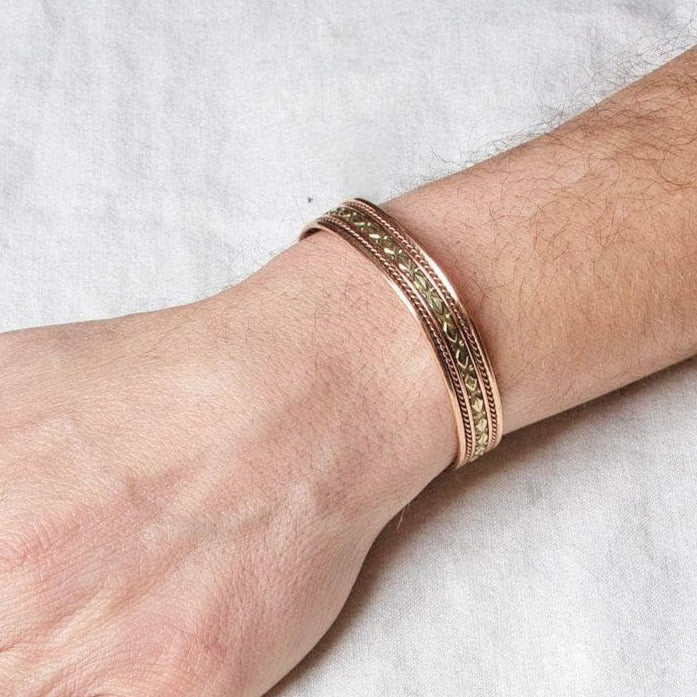 Brass Diamond Magnetic Copper Bracelet - Image 6