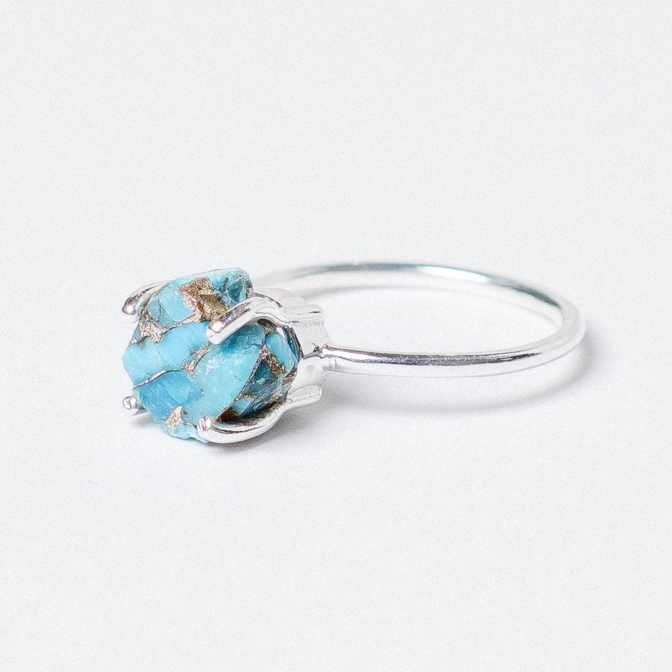 Natural Turquoise Raw Freeform Gold or Silver Ring - Image 11