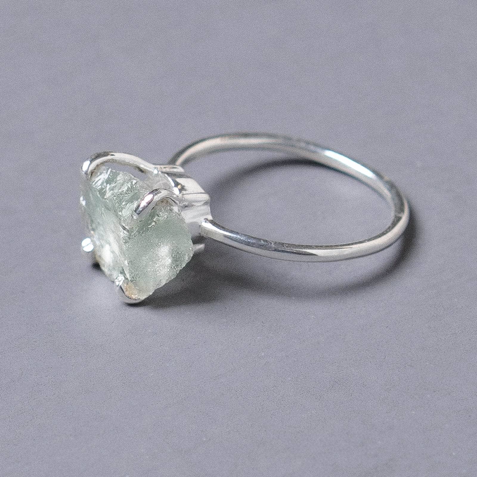 Green Amethyst Raw Freeform Gold or Silver Ring - Image 8