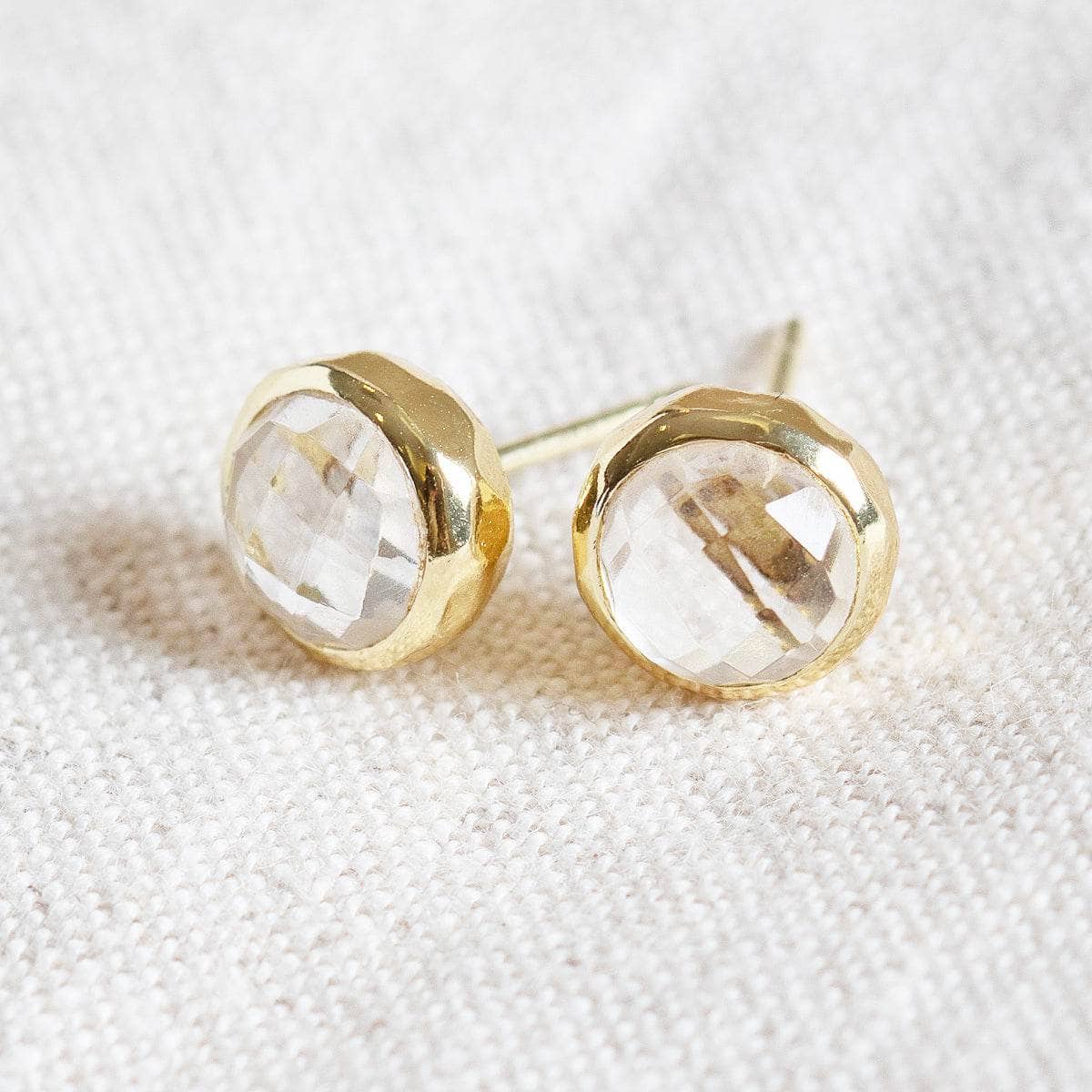 Herkimer Diamond Silver or Gold  Stud Earring - Image 3