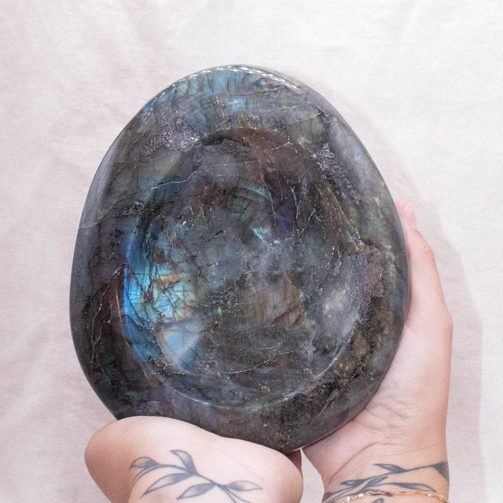 Genuine Labradorite Blue Flame Bowl - 1 of a Kind - Image 13