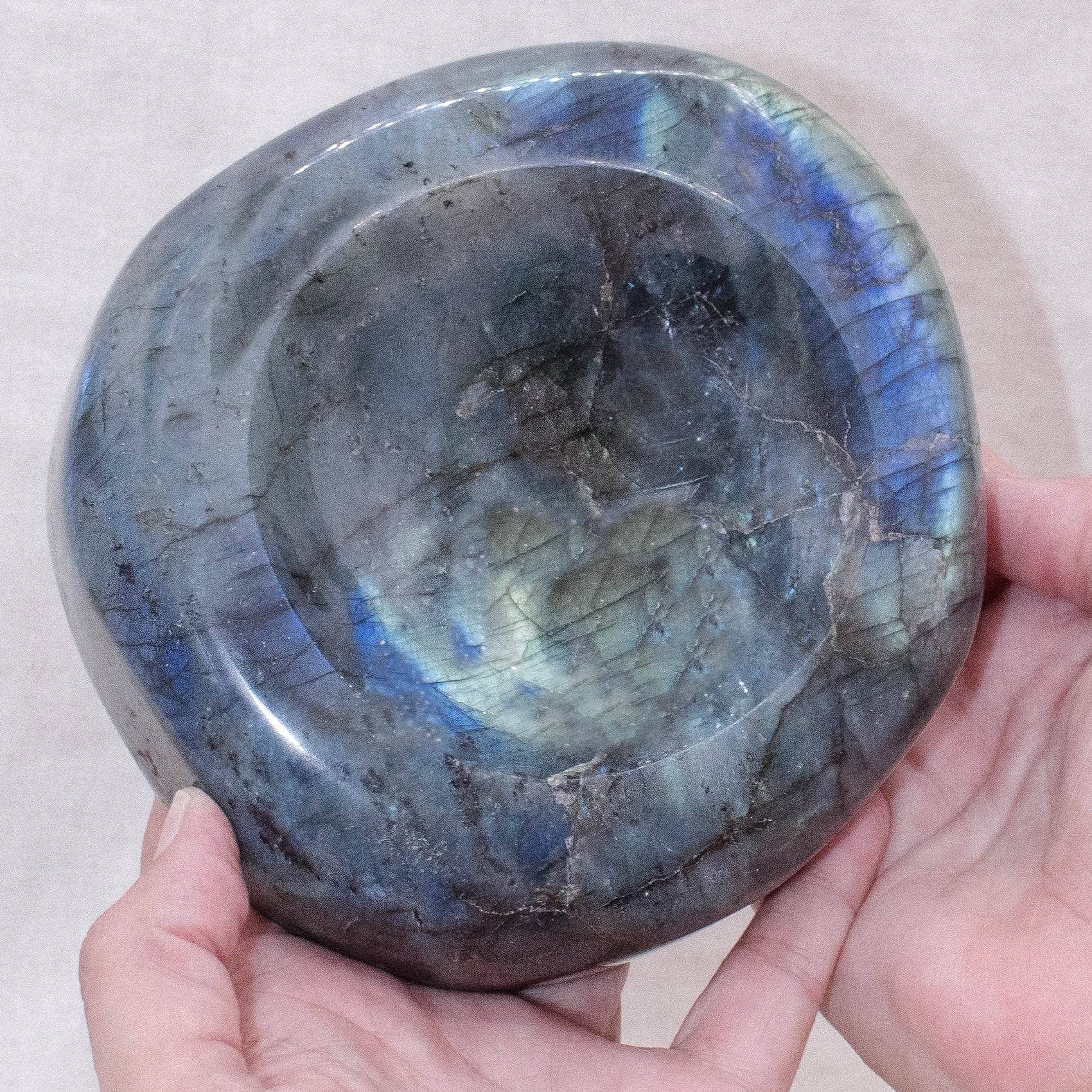 Genuine Labradorite Blue Flame Bowl - 1 of a Kind - Image 37