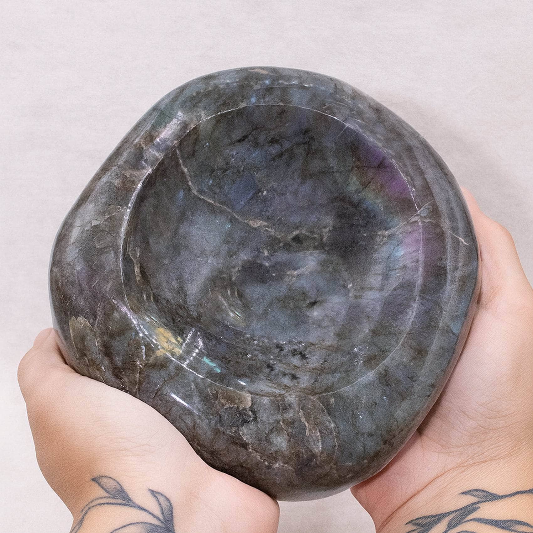 Genuine Labradorite Blue Flame Bowl - 1 of a Kind - Image 6