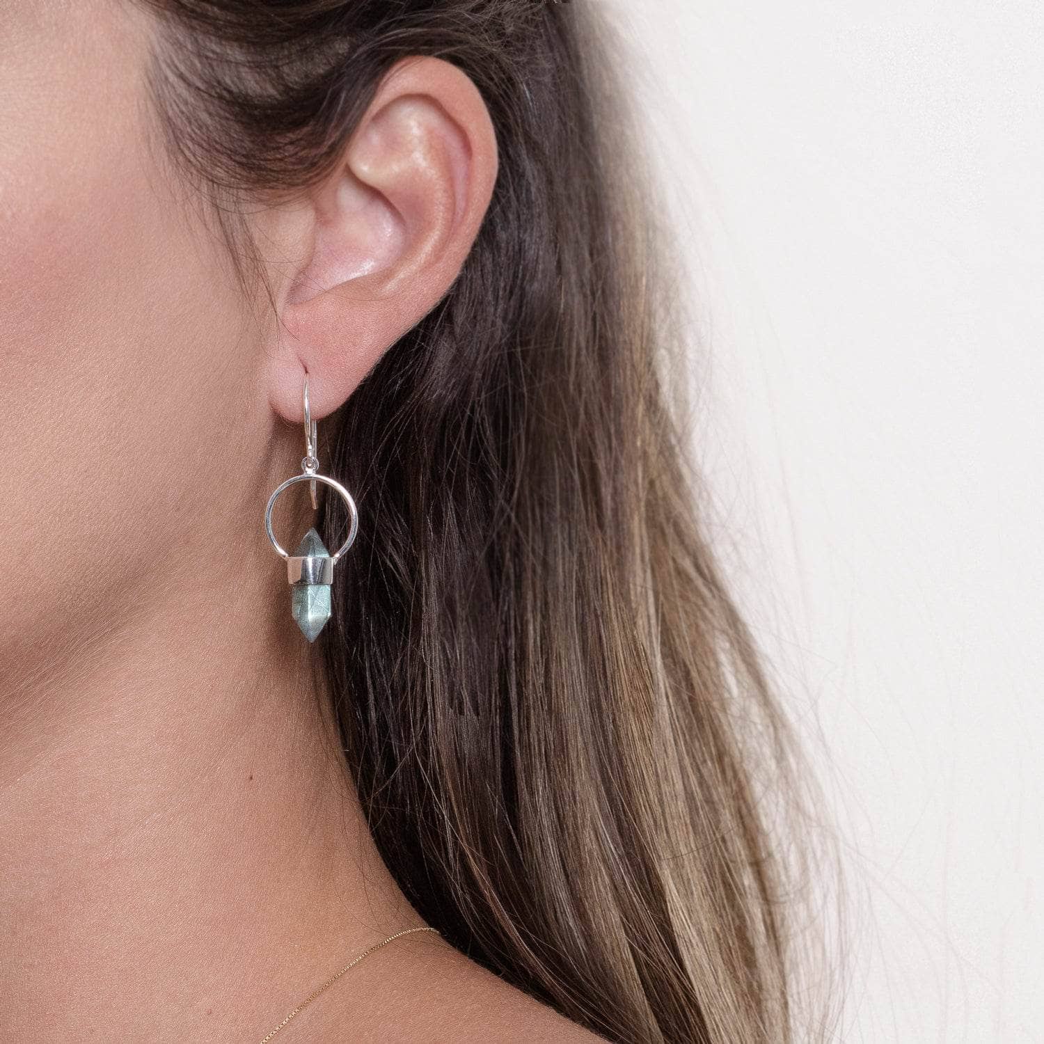 Labradorite Crystal Point Earrings - Image 6