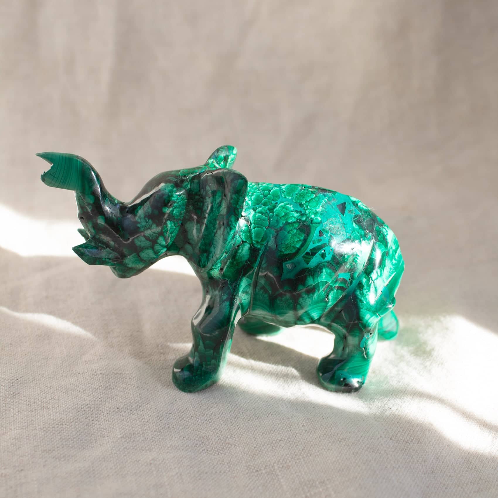 Genuine Malachite Elephants - Hand Carved - 1 of a Kind - Image 133