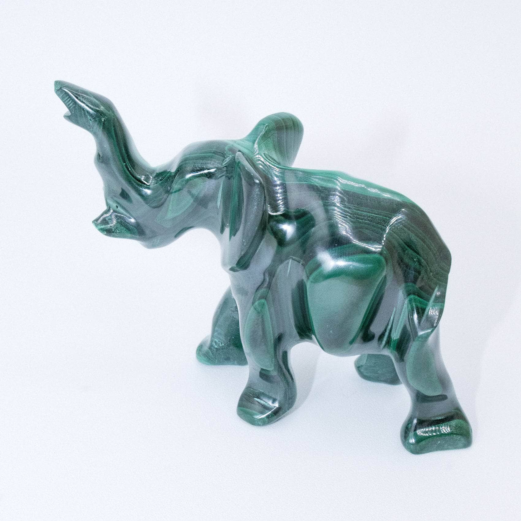 Genuine Malachite Elephants - Hand Carved - 1 of a Kind - Image 14