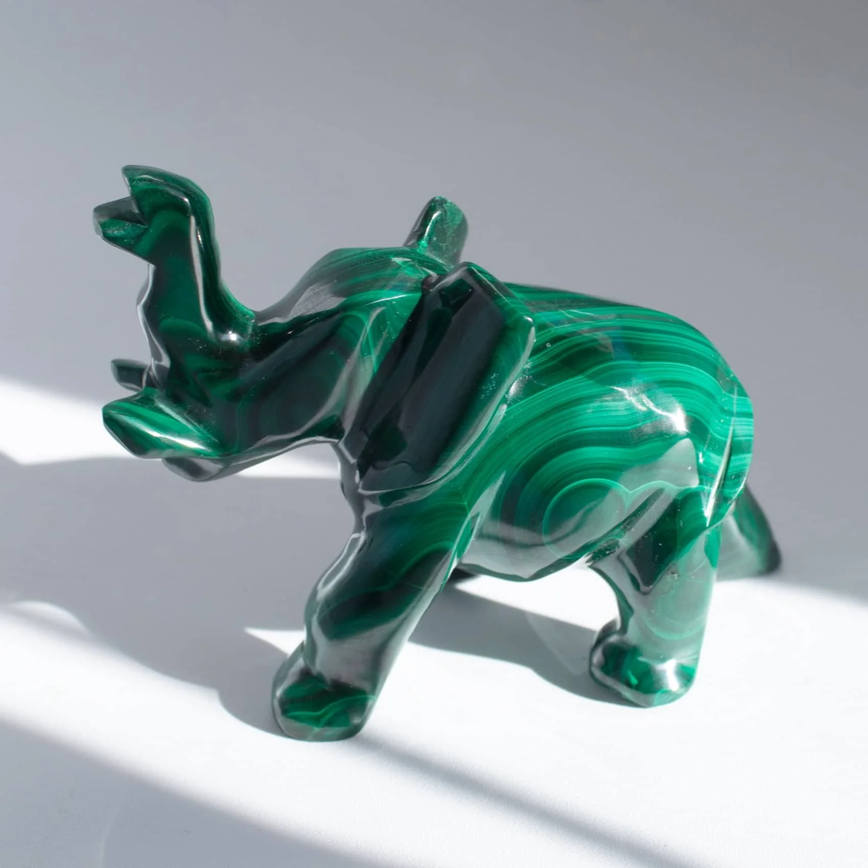Genuine Malachite Elephants - Hand Carved - 1 of a Kind - Image 147