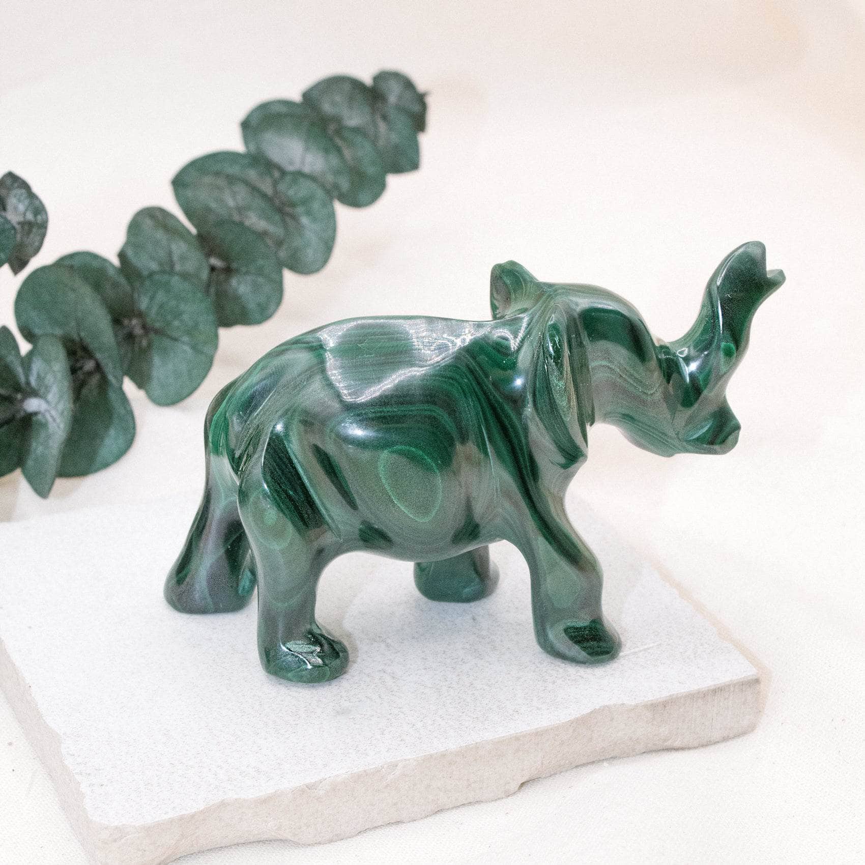 Genuine Malachite Elephants - Hand Carved - 1 of a Kind - Image 15