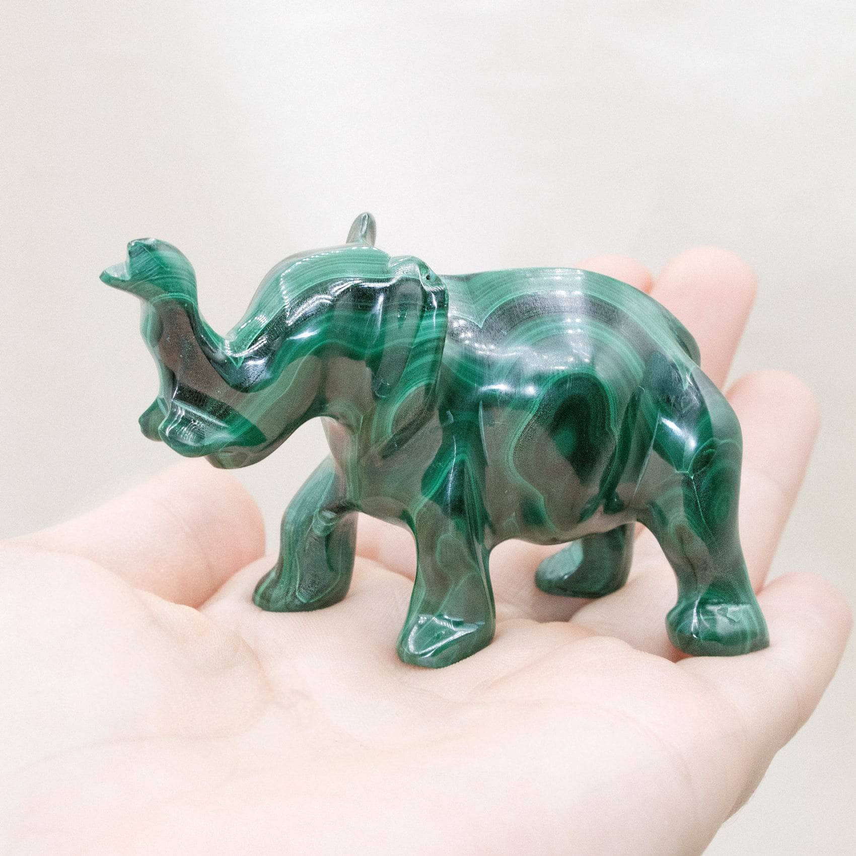 Genuine Malachite Elephants - Hand Carved - 1 of a Kind - Image 17