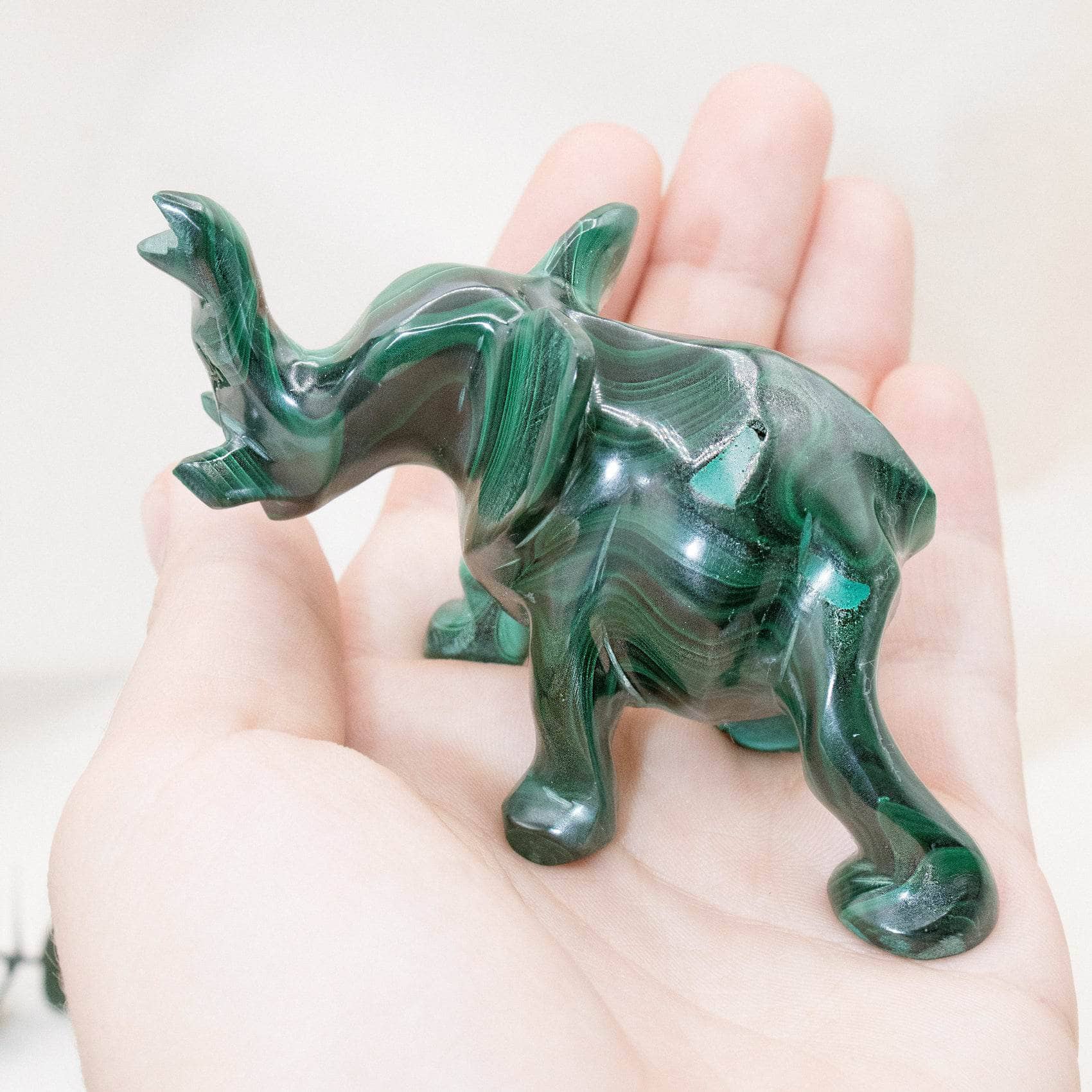 Genuine Malachite Elephants - Hand Carved - 1 of a Kind - Image 37