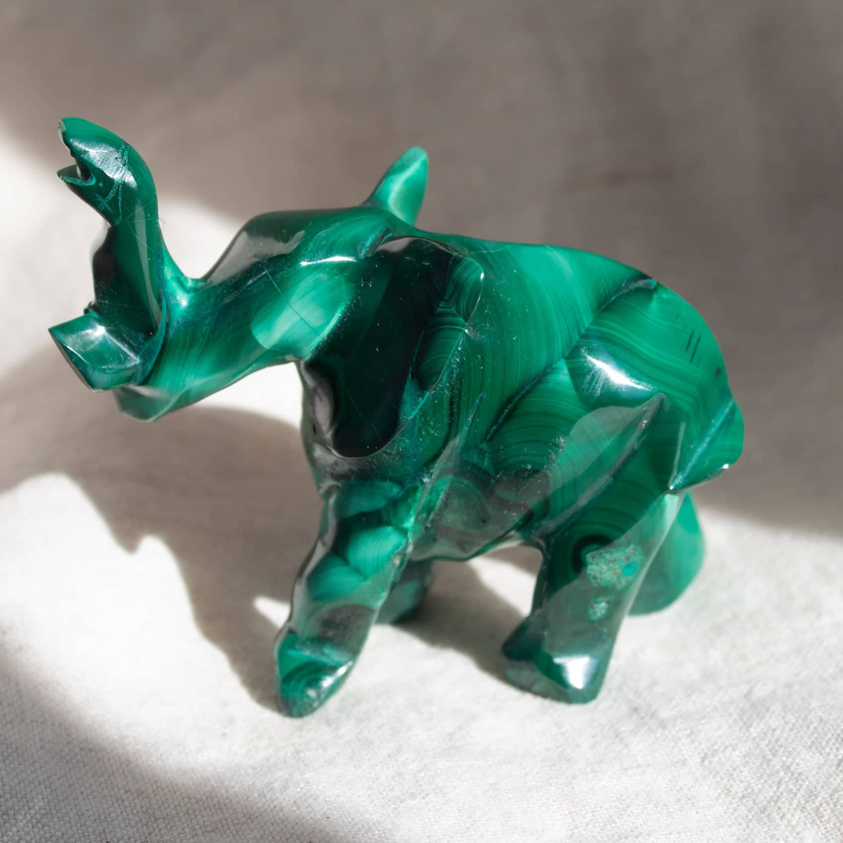 Genuine Malachite Elephants - Hand Carved - 1 of a Kind - Image 79