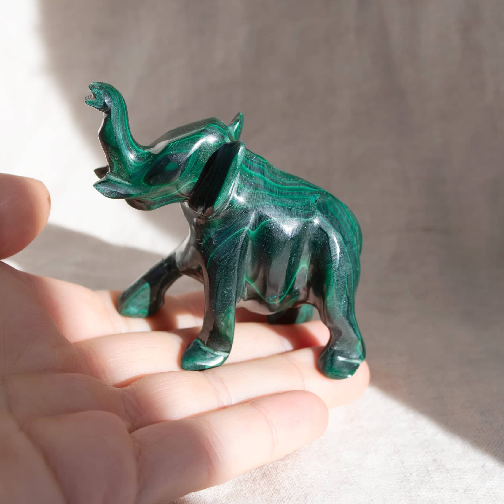Genuine Malachite Elephants - Hand Carved - 1 of a Kind - Image 83