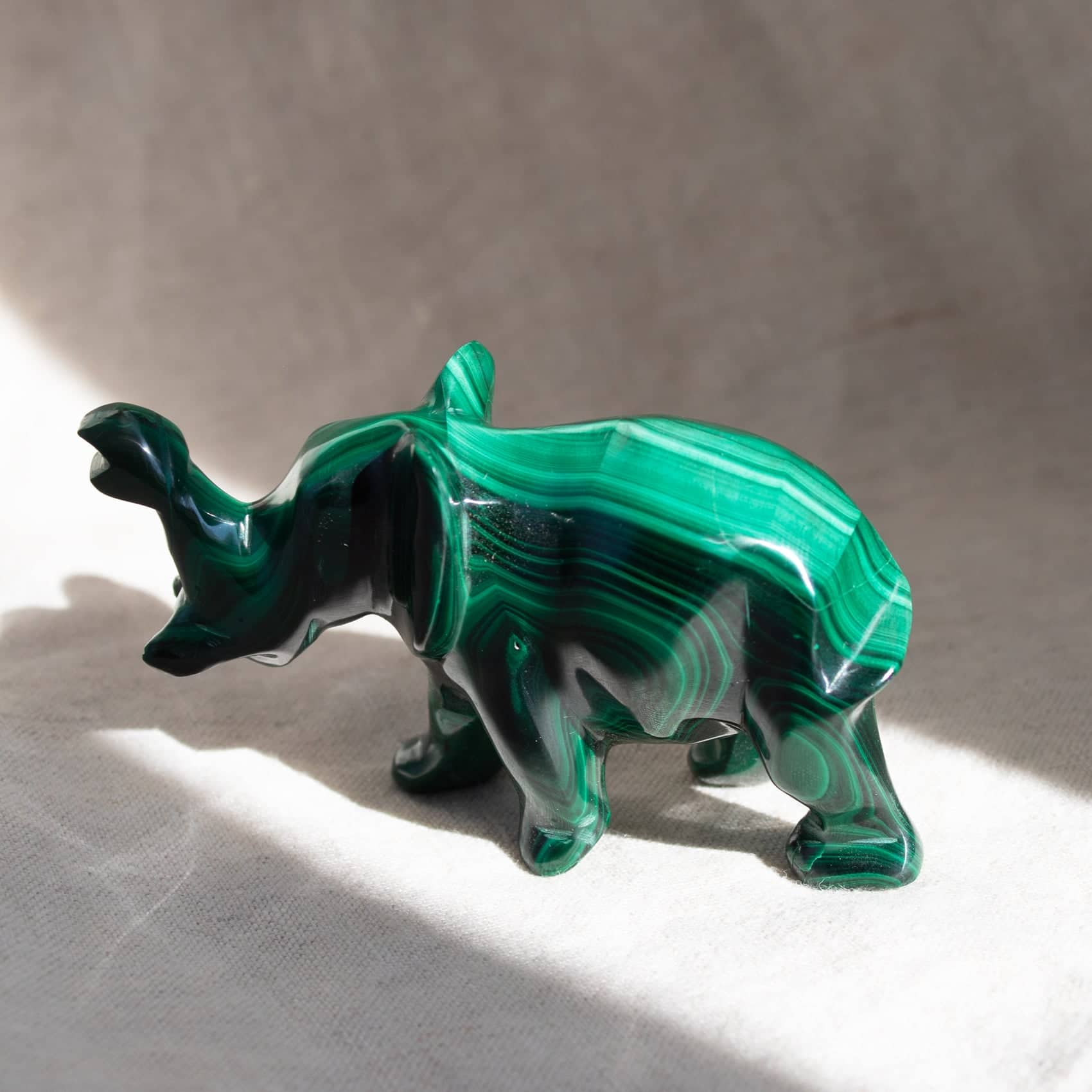 Genuine Malachite Elephants - Hand Carved - 1 of a Kind - Image 91