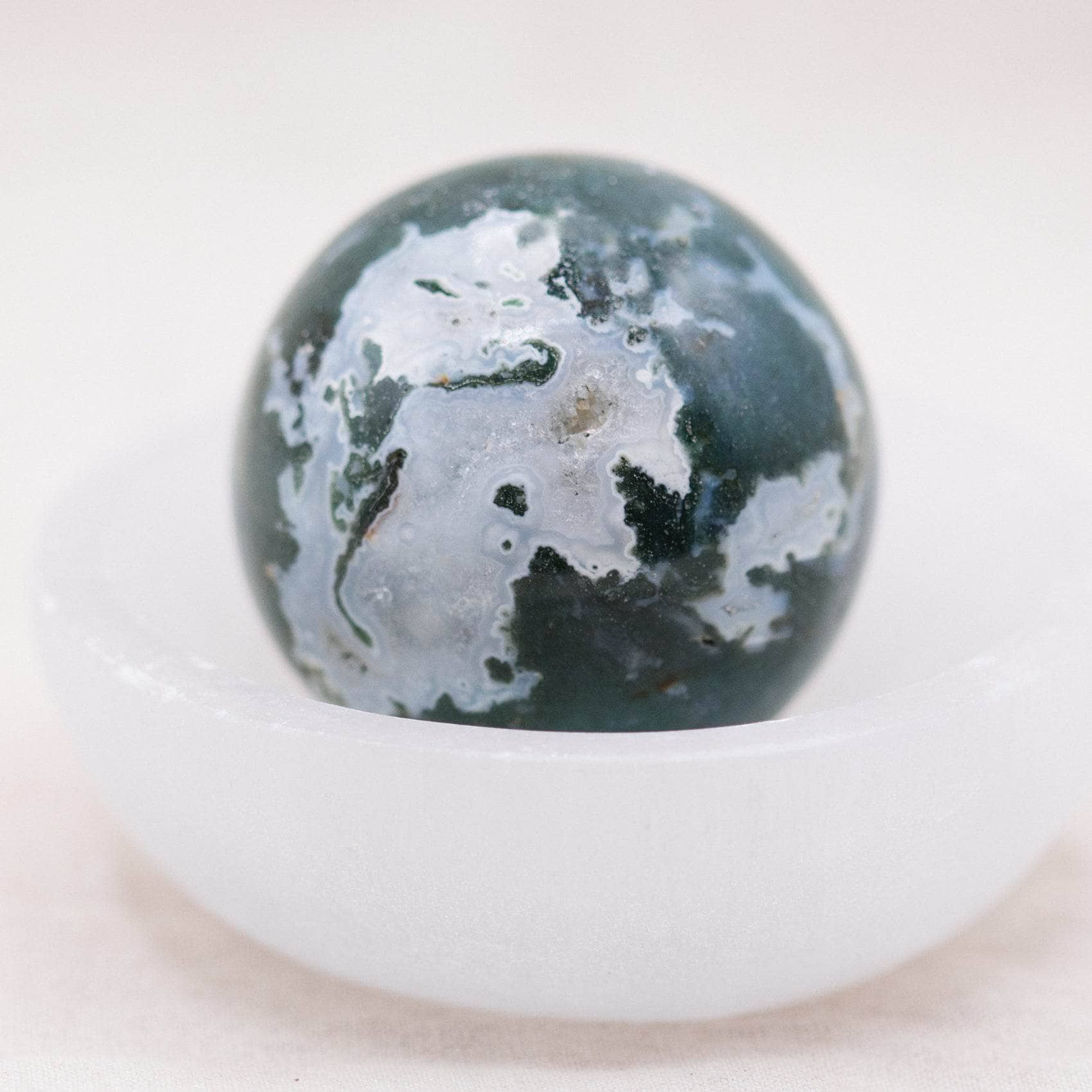 Moss Agate Sphere with Tripod - AAA Premium Quality - Image 11