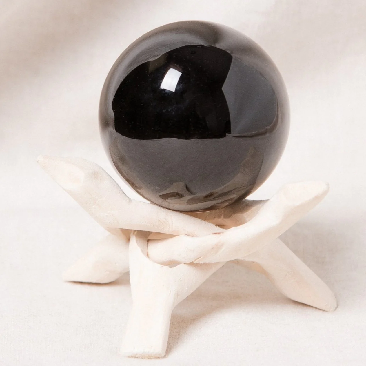Black Obsidian Sphere with Tripod - Image 5