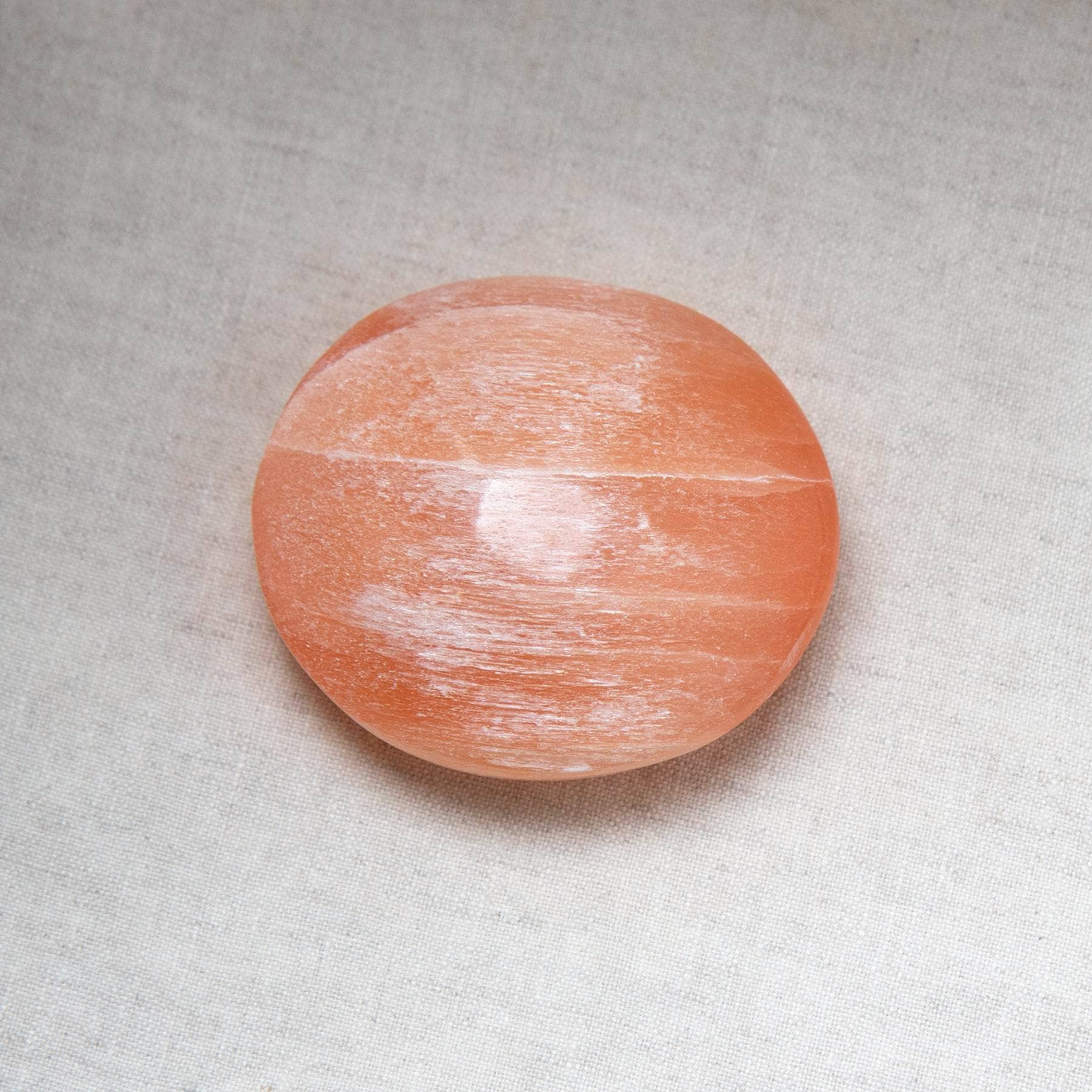 Peach Selenite Palm Stone - Image 4