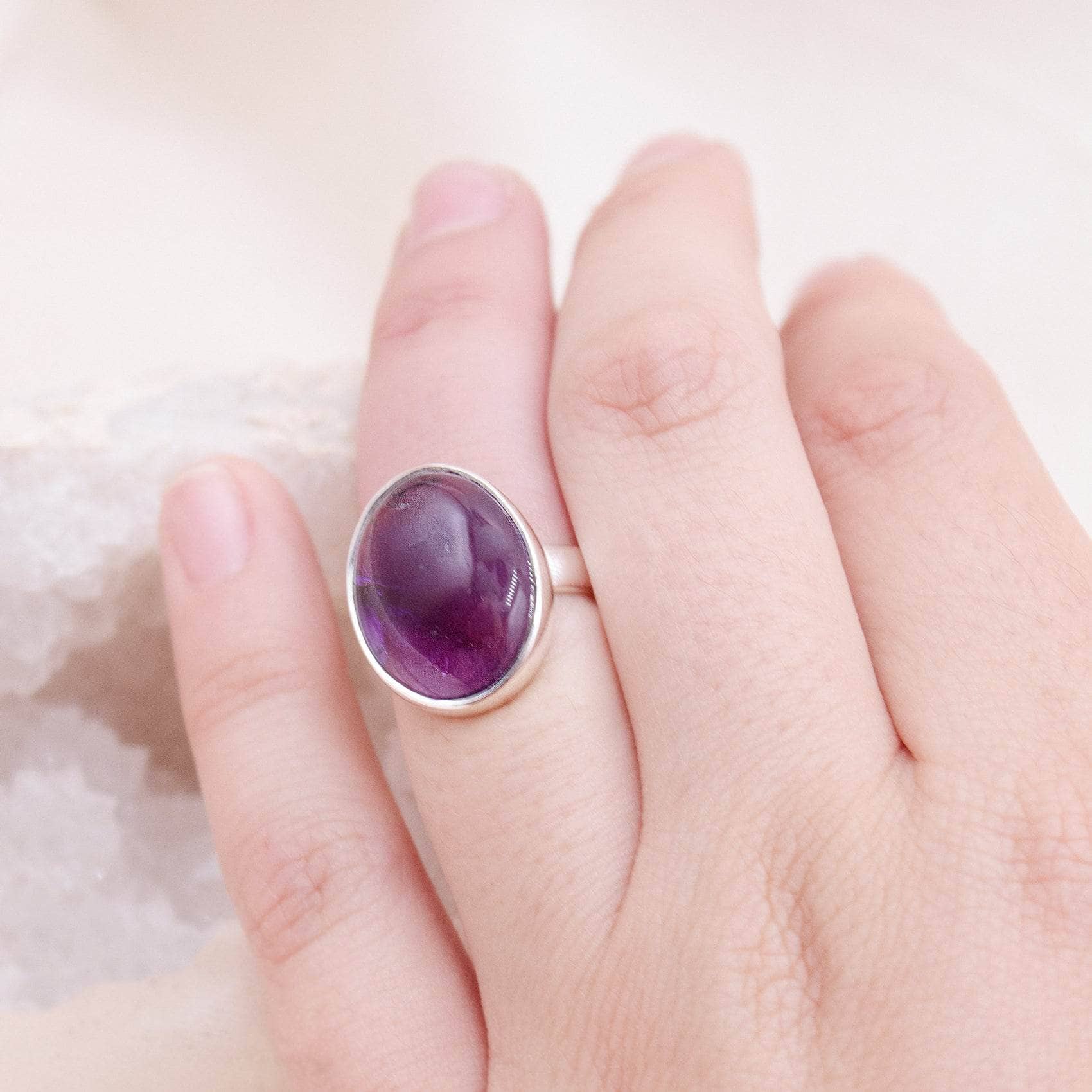 Polished Oval Amethyst Ring - 1 of a Kind - Image 2
