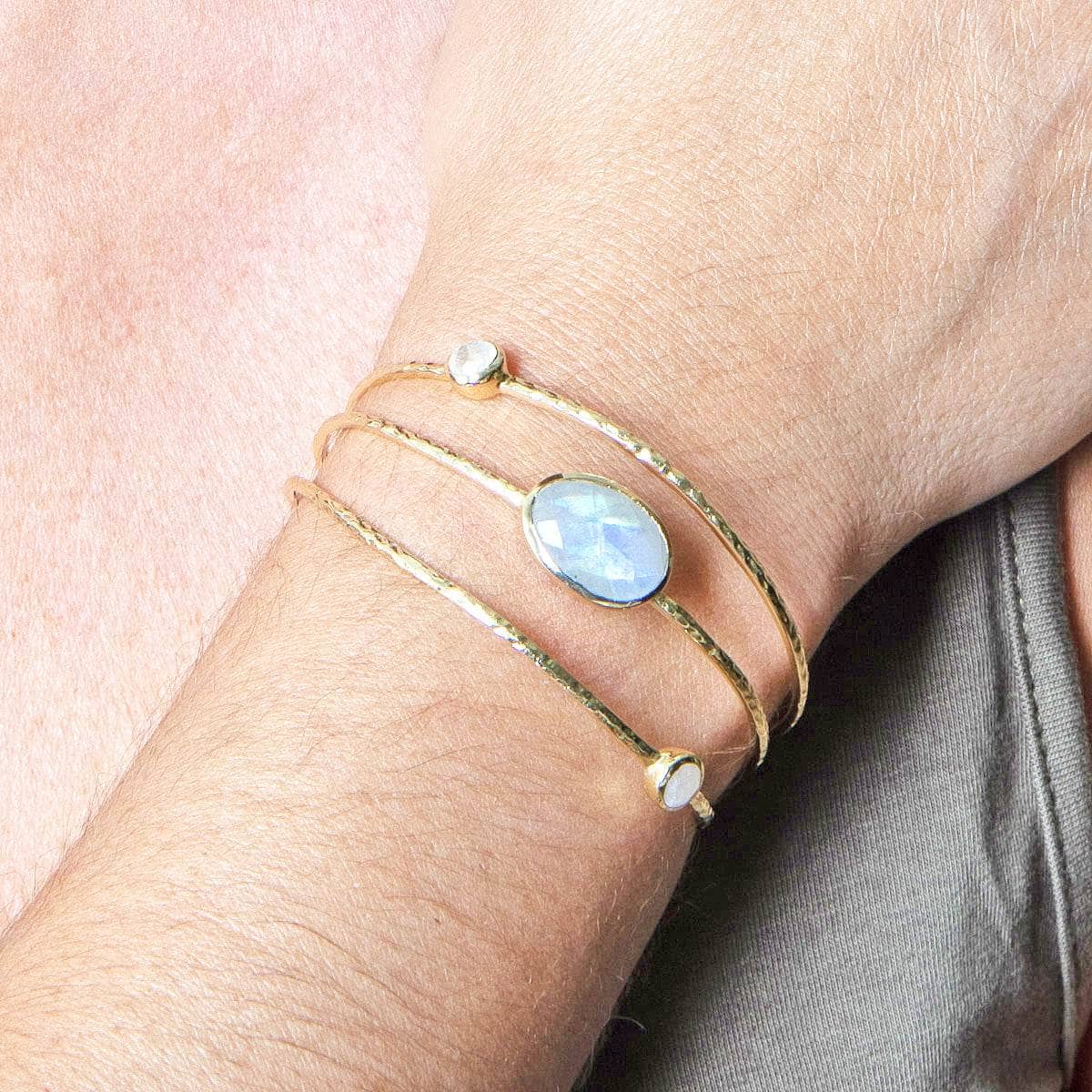 Rainbow Moonstone Gold Bracelet - Image 2