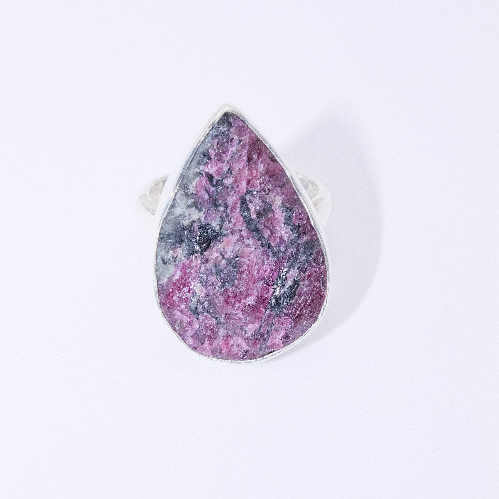 Rare Eudialyte Druzy Adjustable Teardrop Ring - Image 12