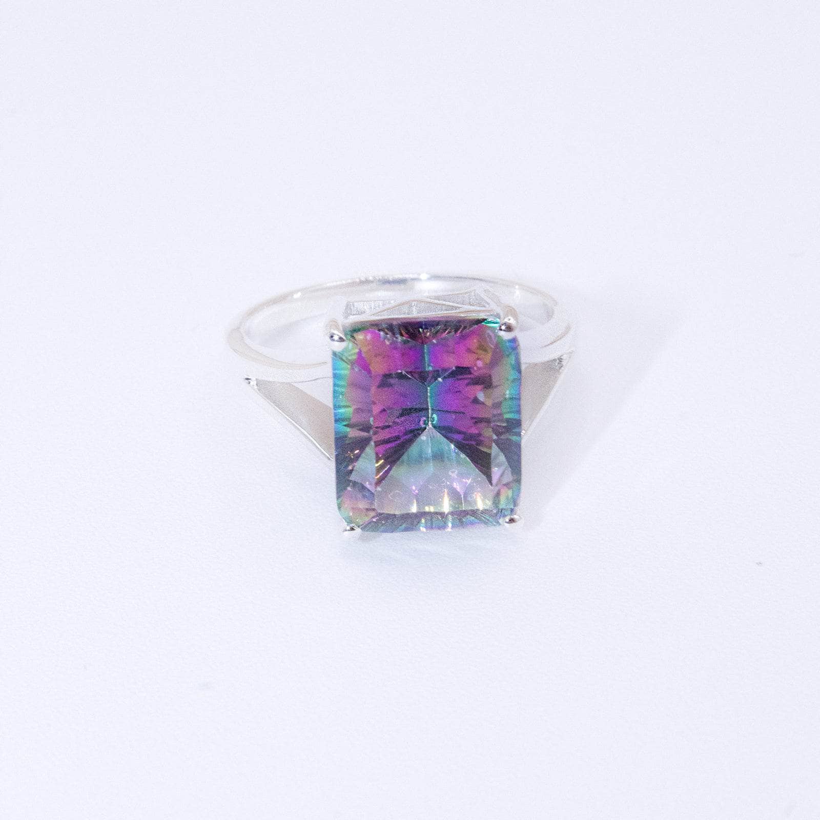 Rare Mystic Topaz Emerald Cut Ring - Image 3