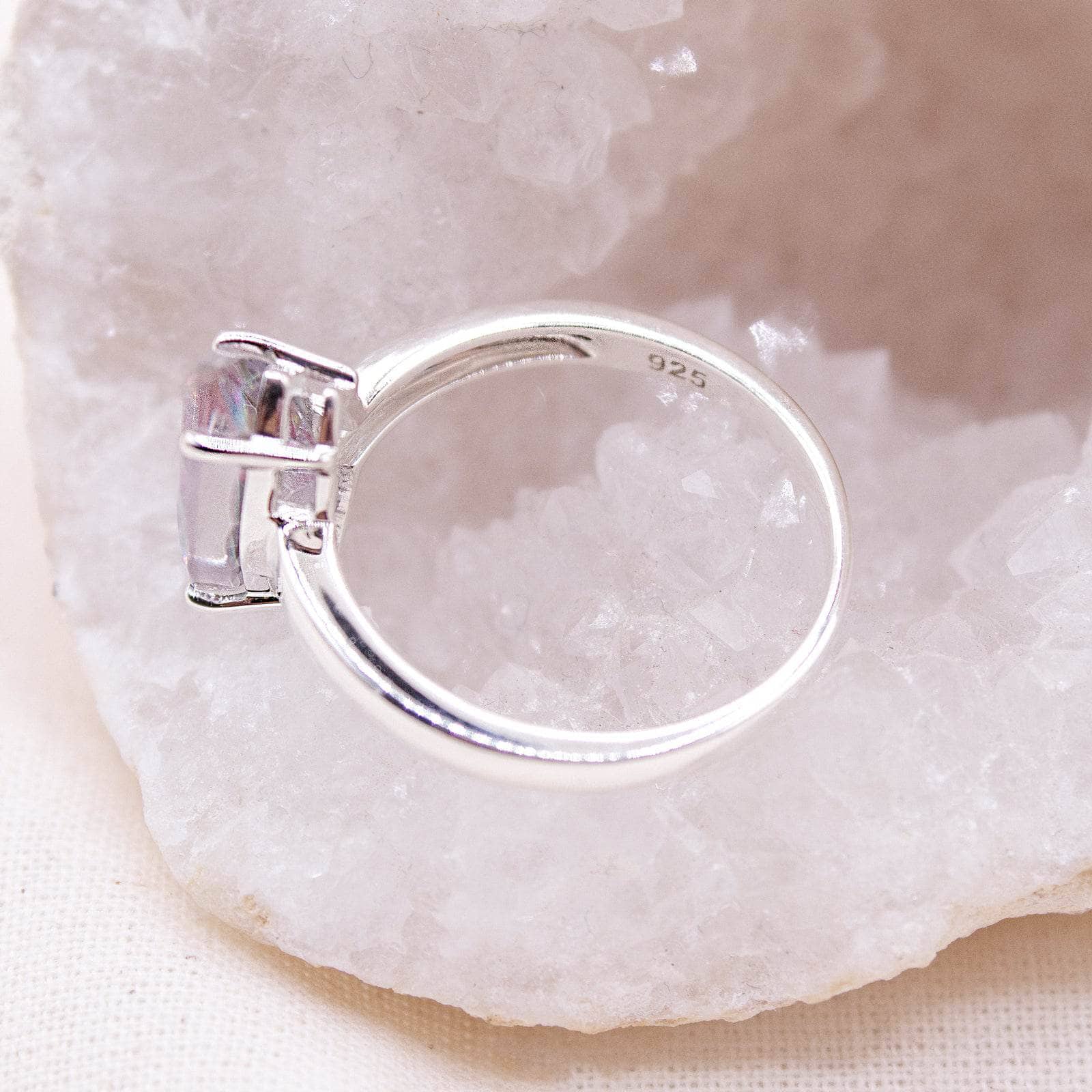 Rare Mystic Topaz Diamond Cut Ring - Image 3