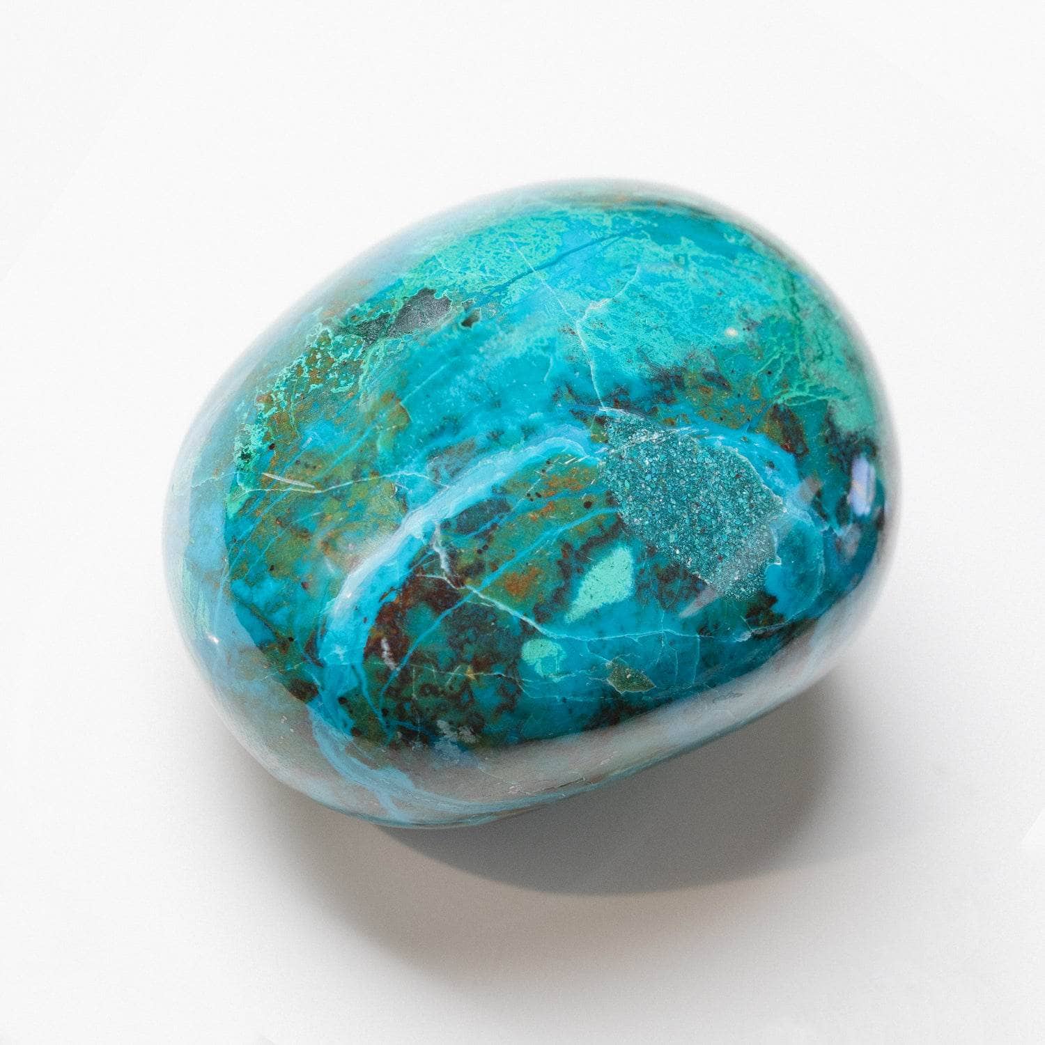 Rare Peruvian Chrysocolla Palm Stone - Image 16