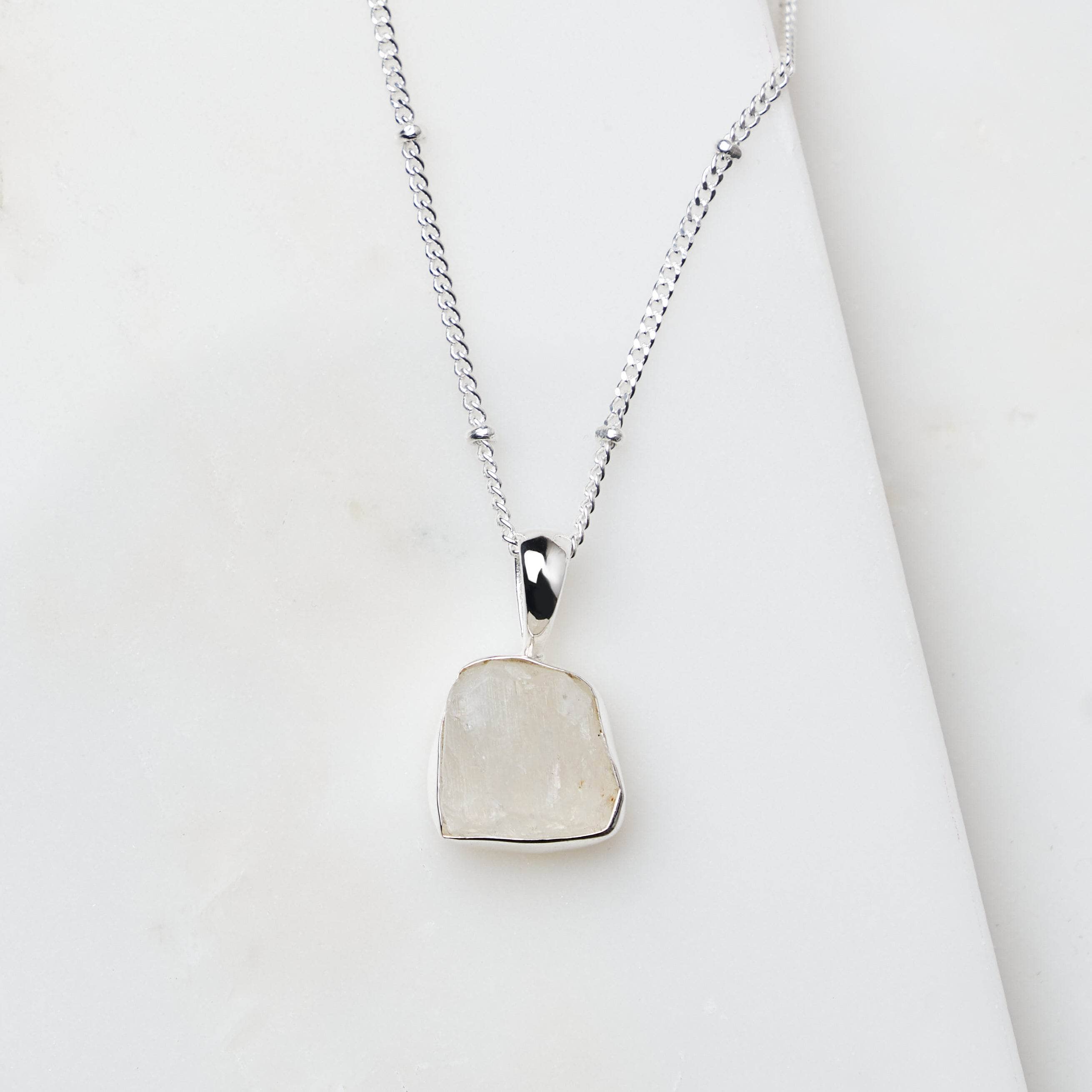 Rainbow Moonstone Raw Crystal Necklace - Image 3