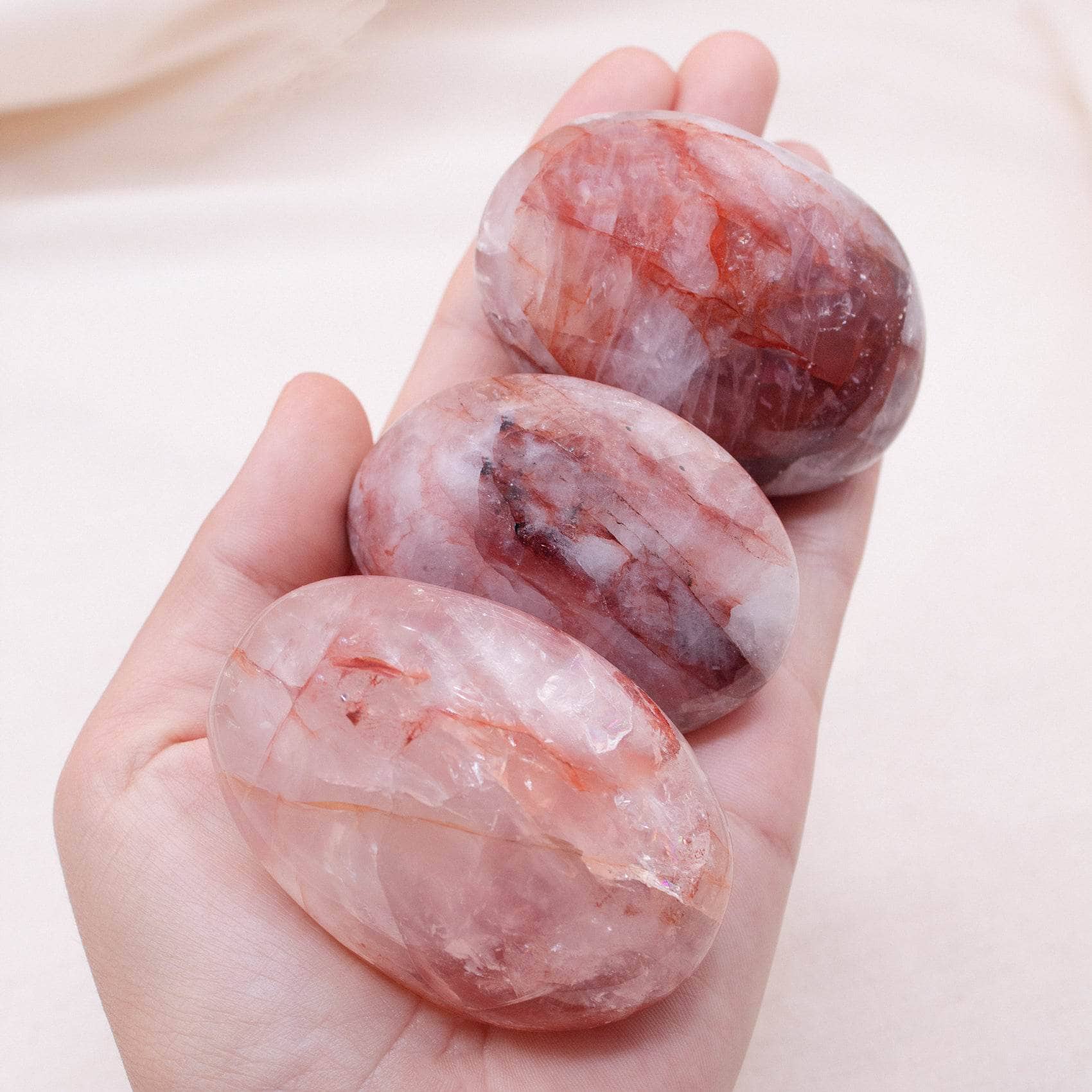 Red Hematoid Quartz Palm Stones - AAA Premium Quality - Image 6