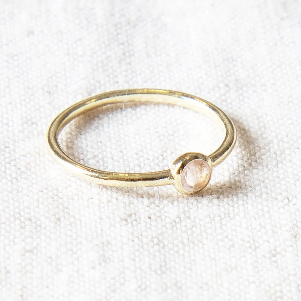 Rose Quartz Silver or Gold Ring - Image 4