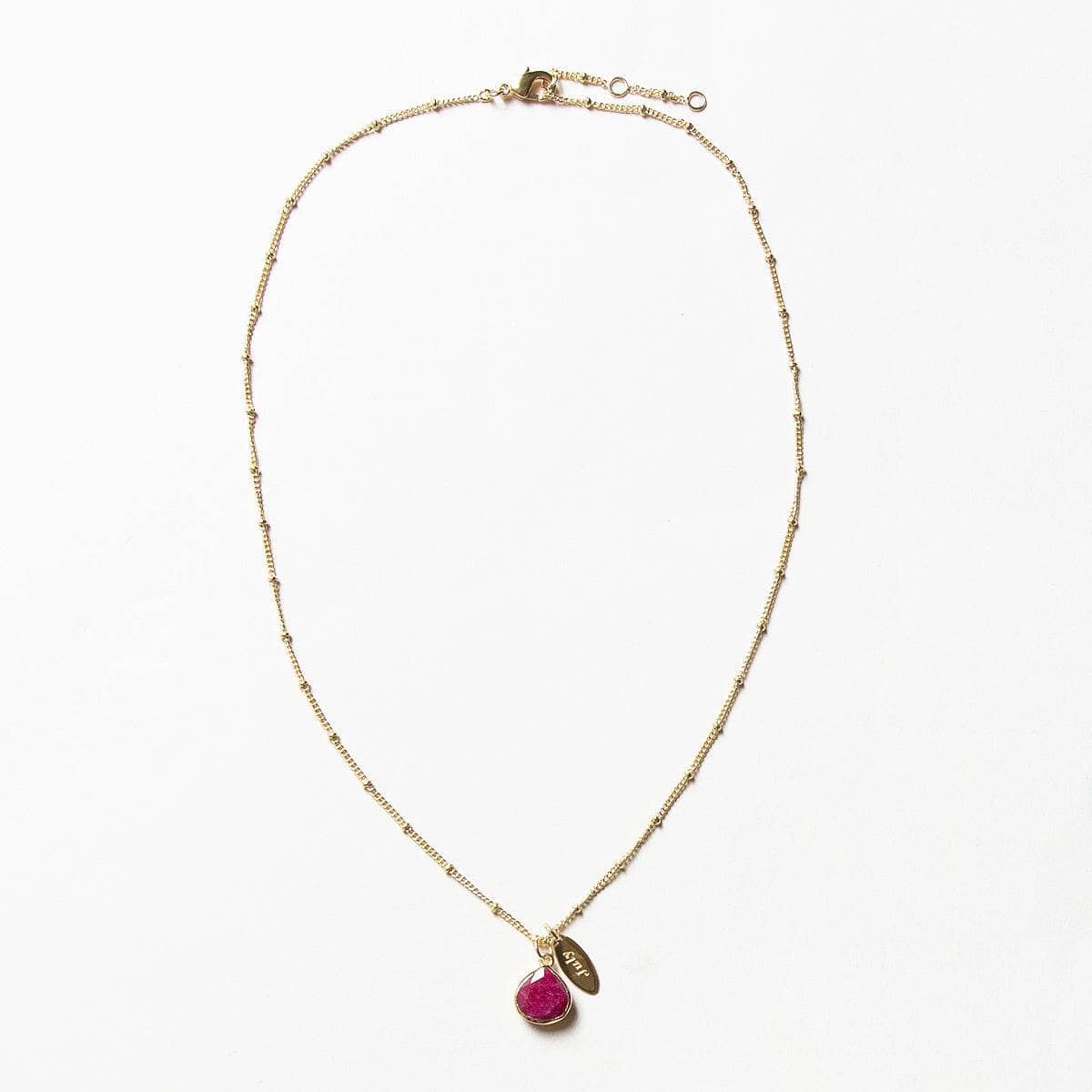 July Ruby Birthstone Necklace - Image 3
