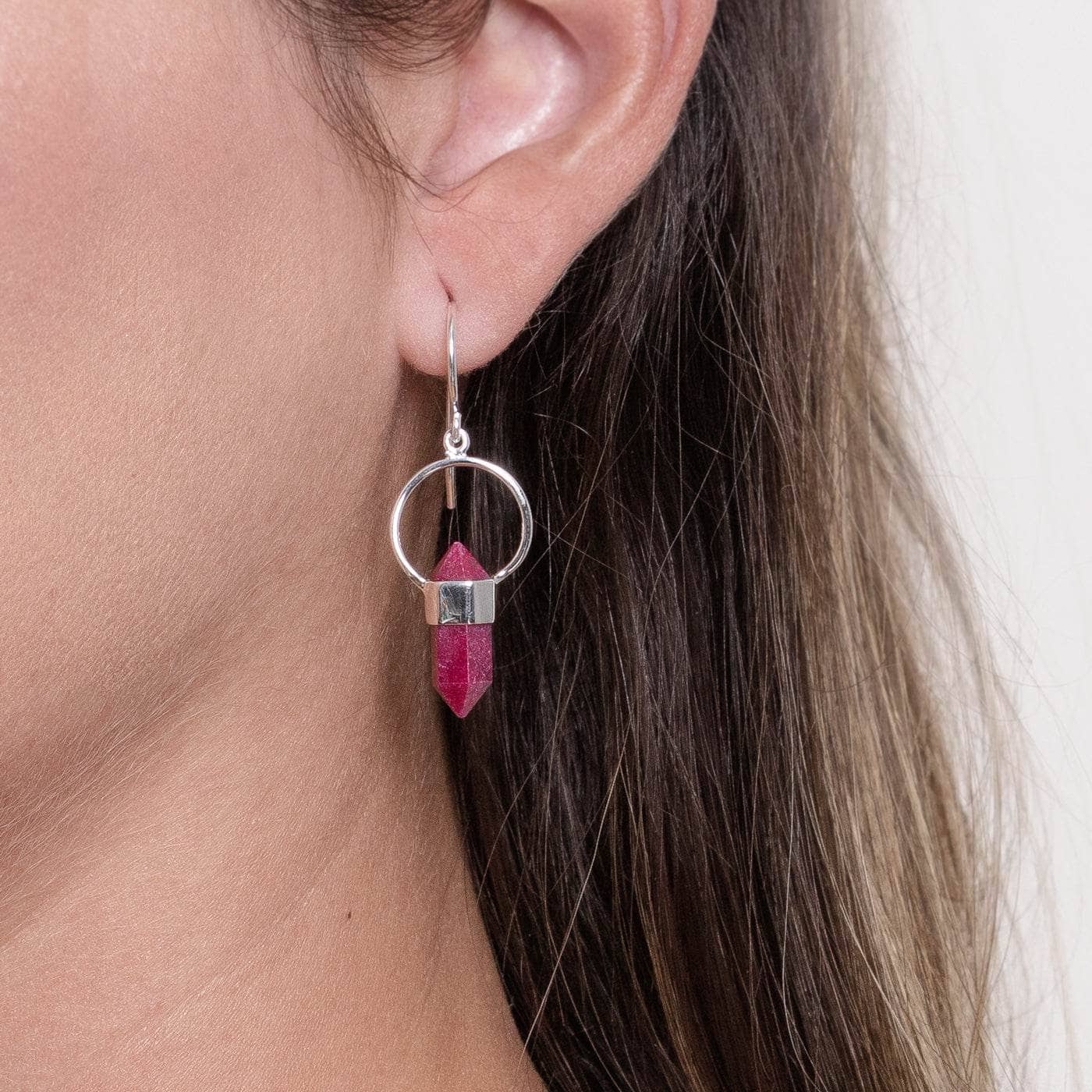 Ruby Crystal Point Earrings - Image 8