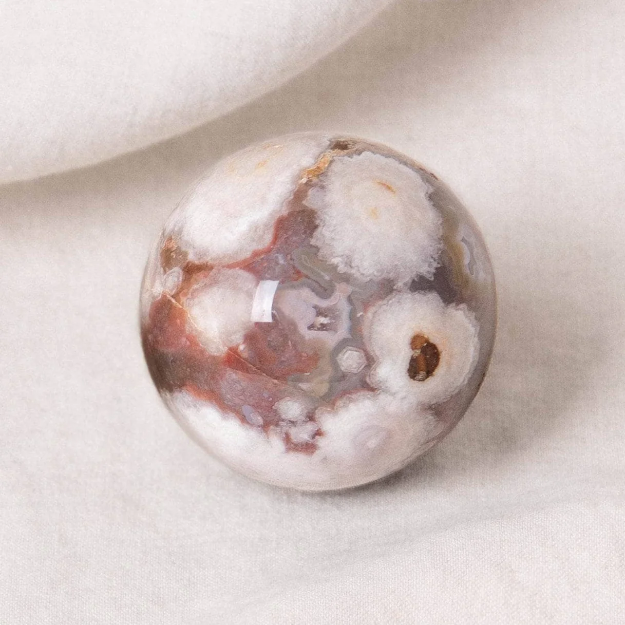 Sakura Cherry Blossom Agate Sphere with Tripod - AAA Premium Quality - Image 3