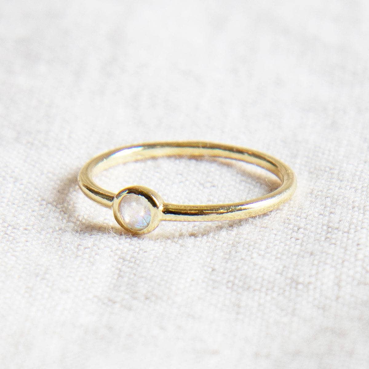 Rainbow Moonstone Silver, Gold or Rose Gold Ring - Image 3